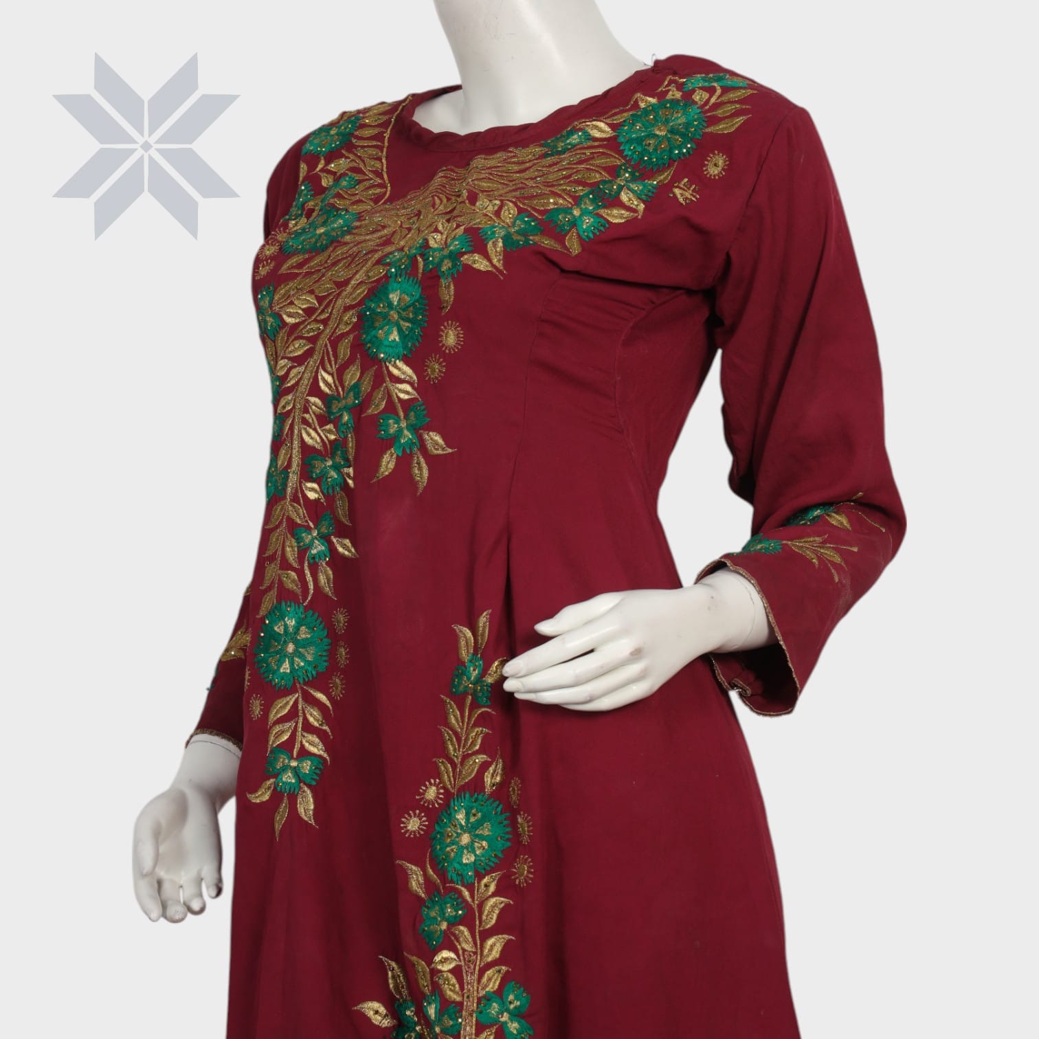 Maroon Elegance Embroidered Kameez Set