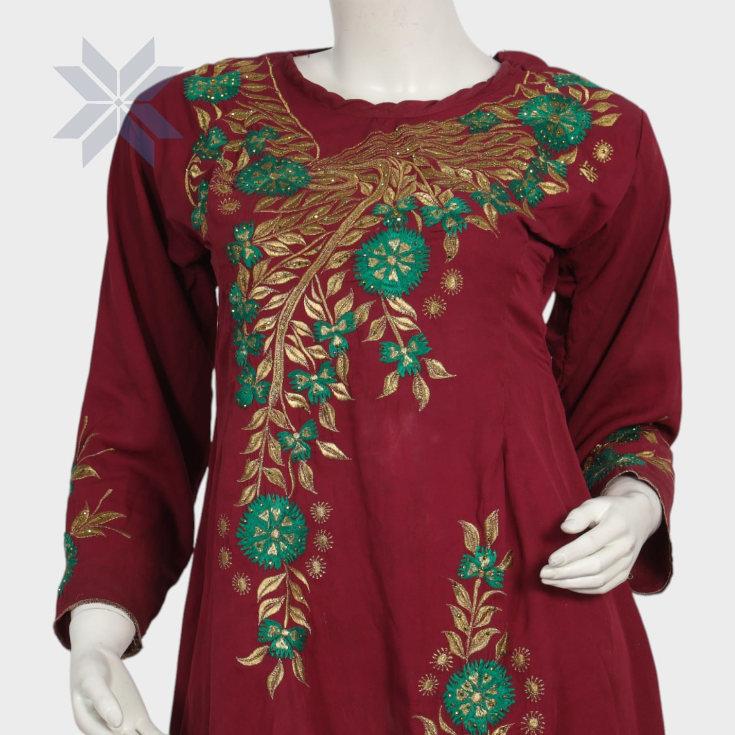 Maroon Elegance Embroidered Kameez Set