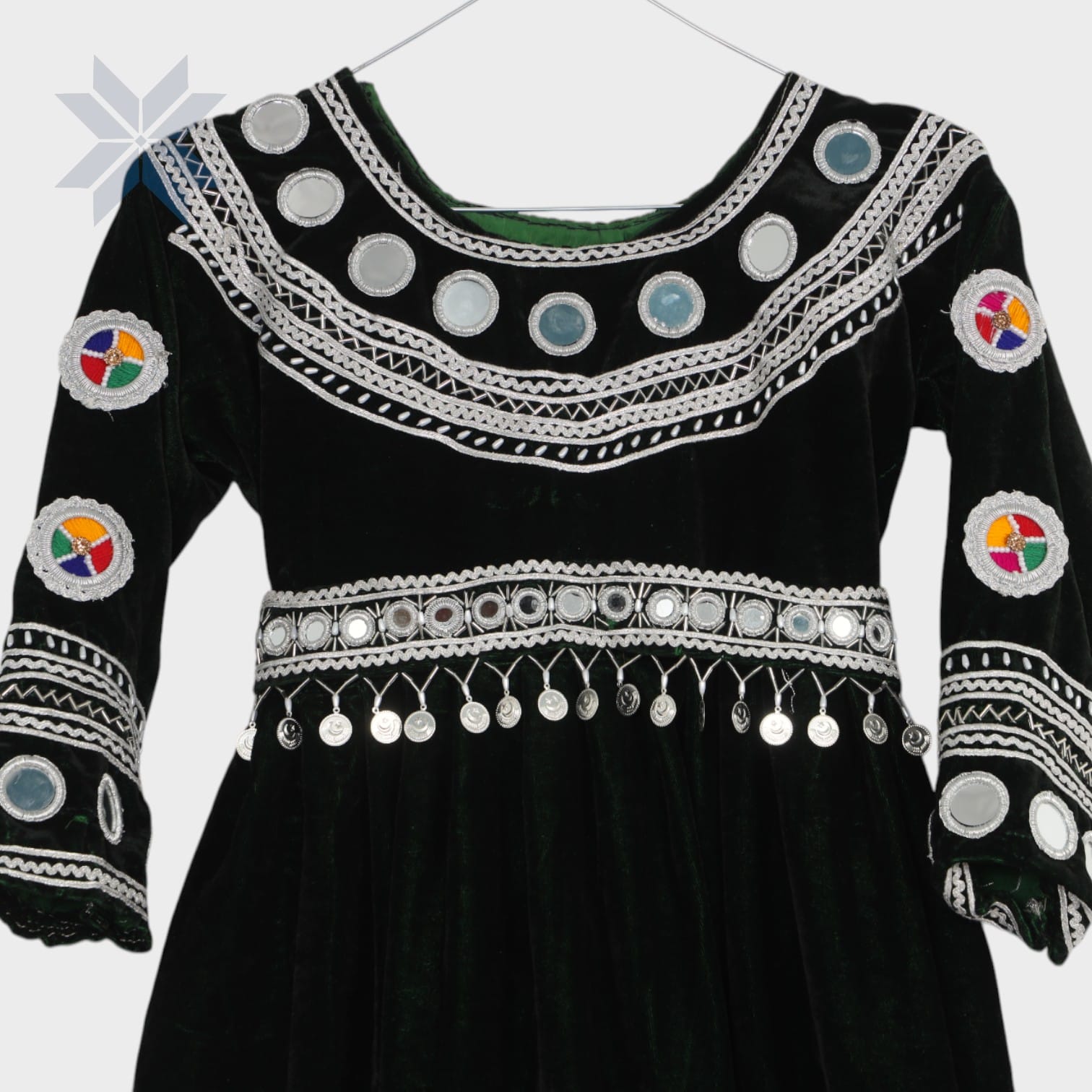 Mini Mirror Charm Velvet Dress