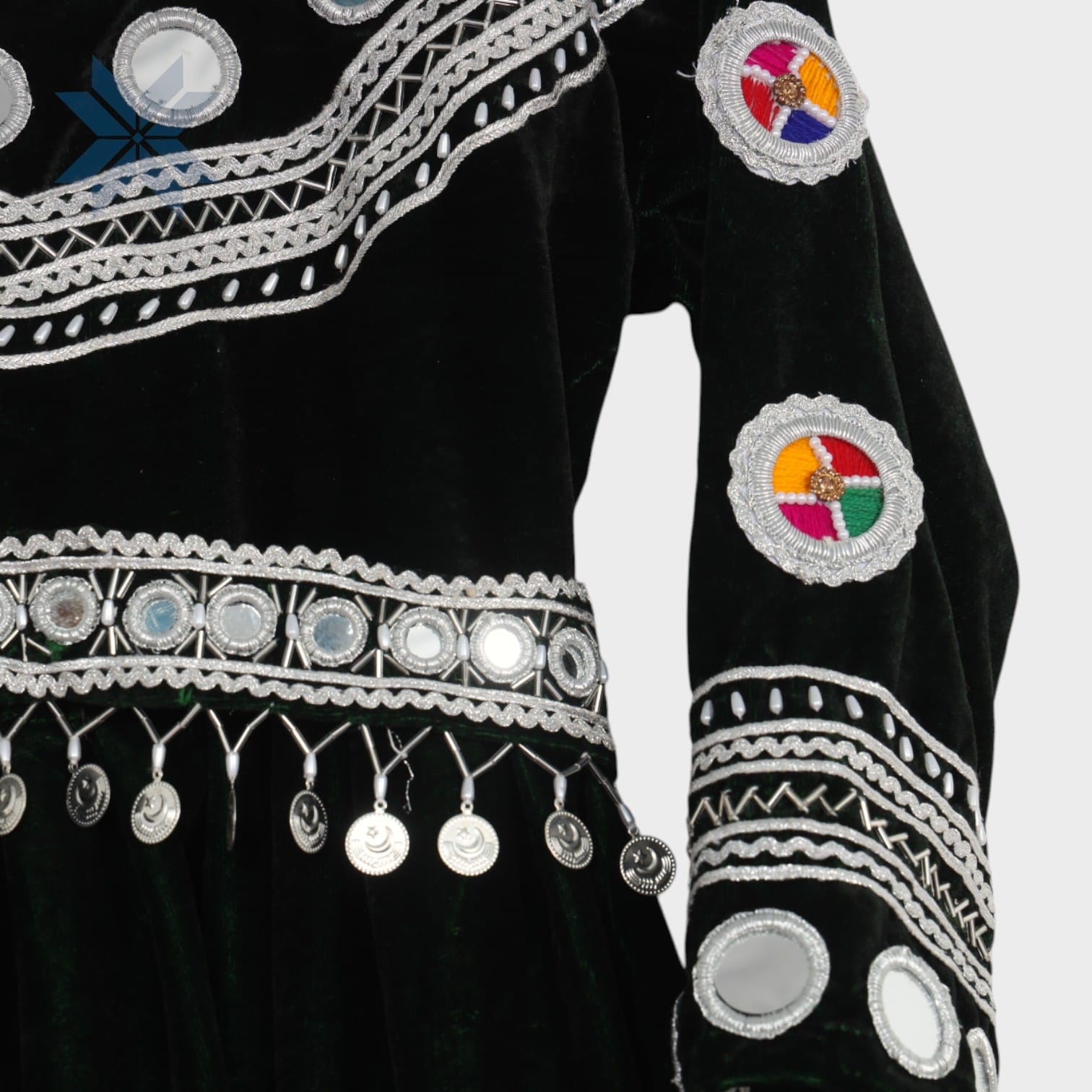 Mini Mirror Charm Velvet Dress