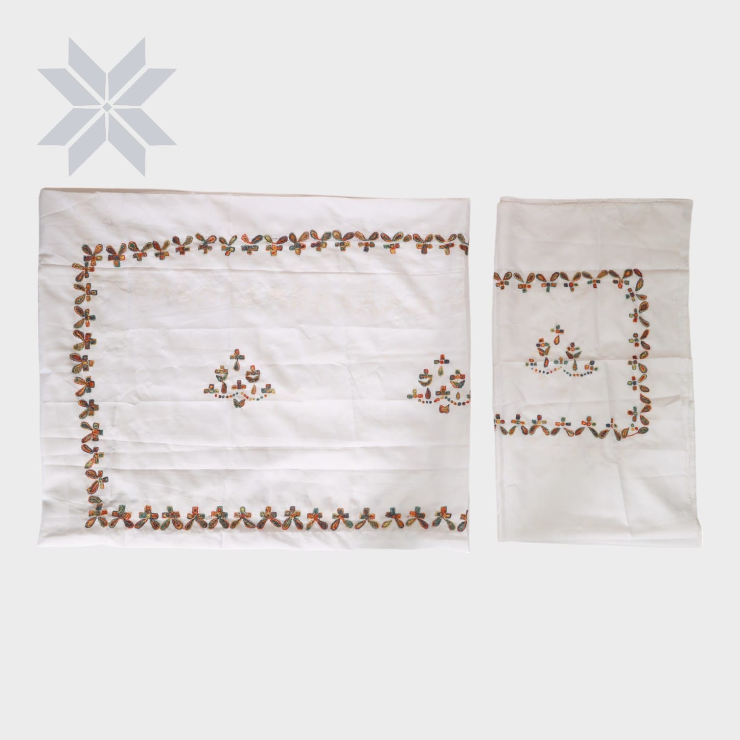 Heritage Bloom Embroidered Tablecloth Set