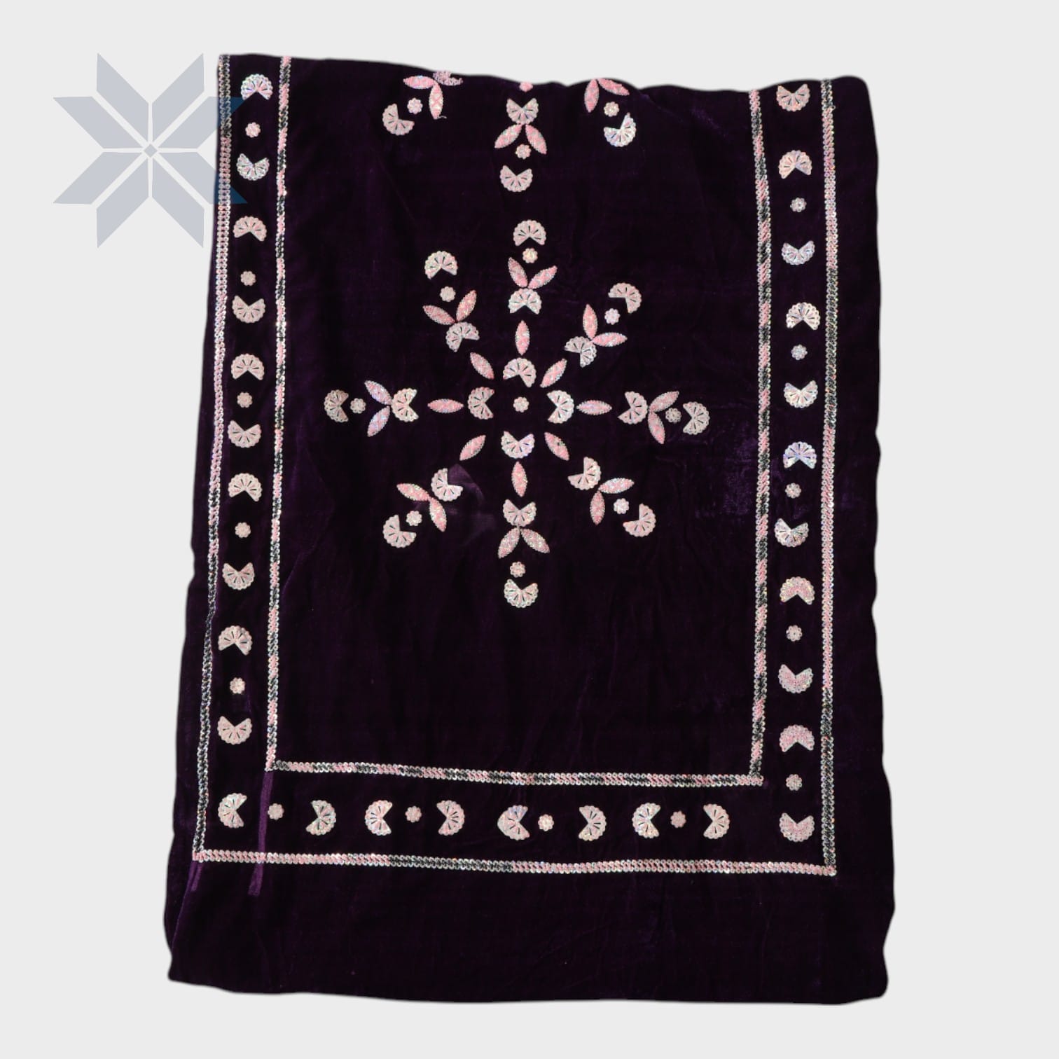 Velvet Bloom Embroidered Pillow and Sheet Set