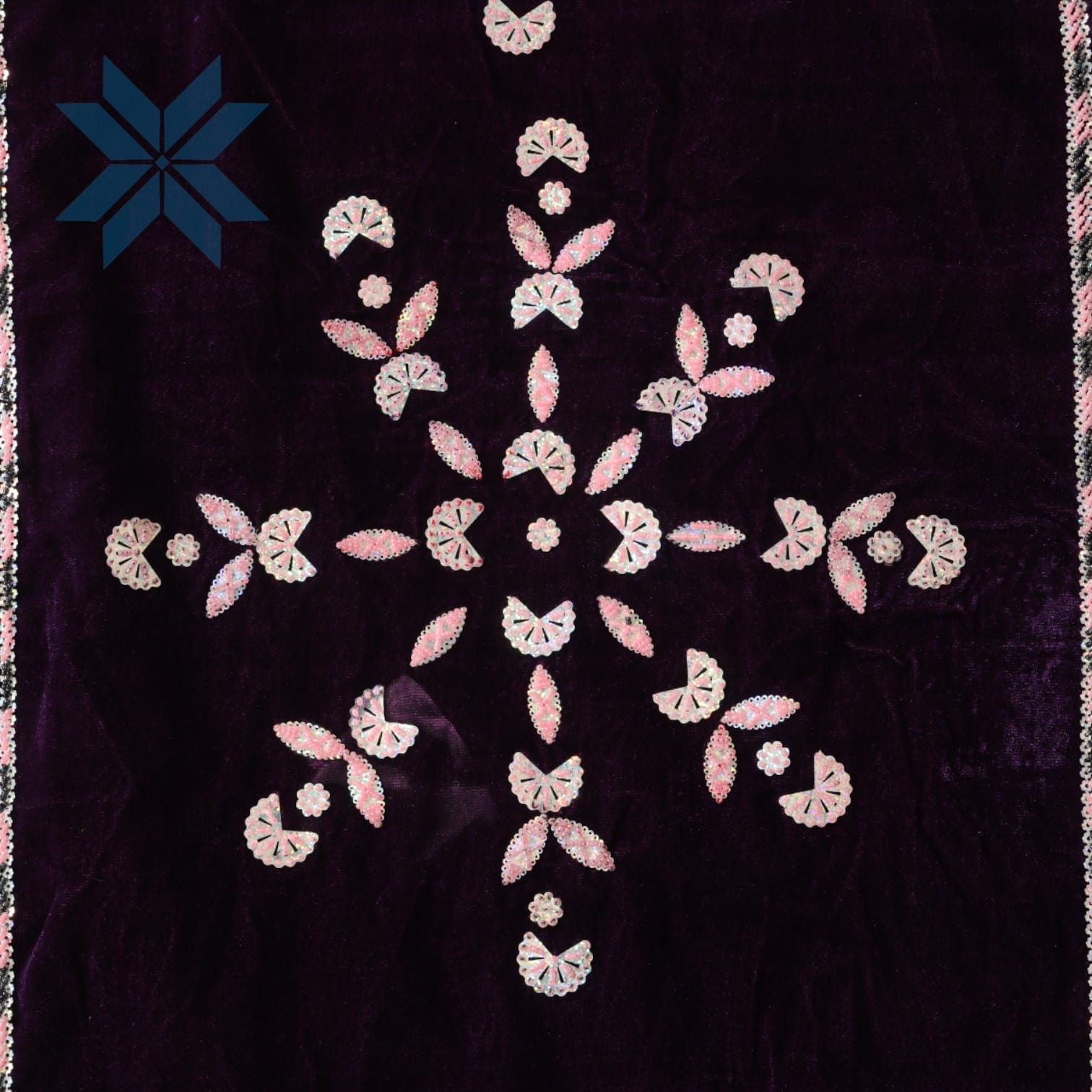 Velvet Bloom Embroidered Pillow and Sheet Set