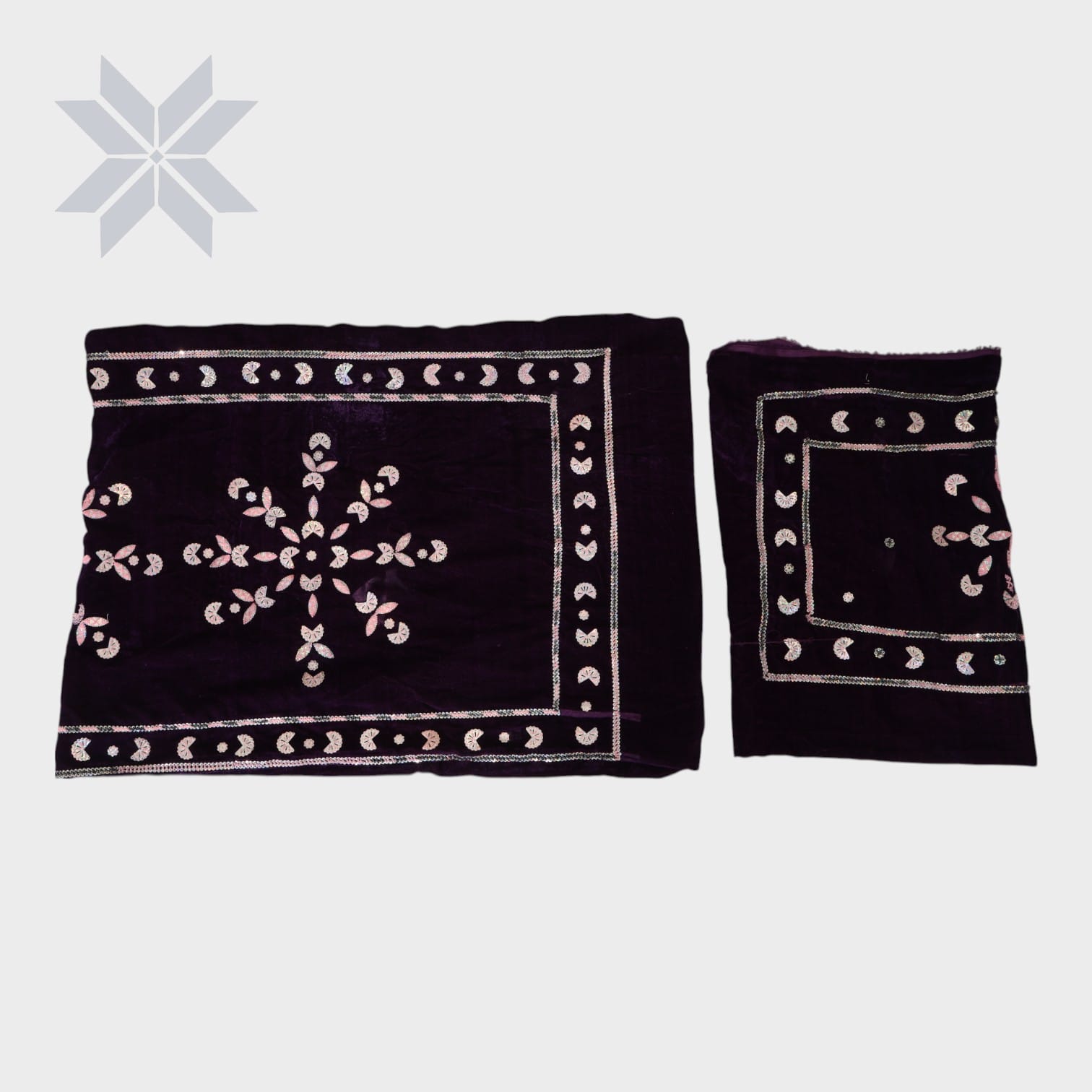 Velvet Bloom Embroidered Pillow and Sheet Set
