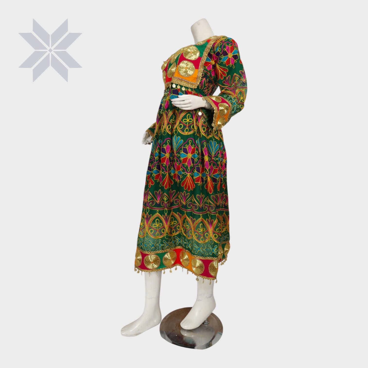  Golden Majesty Gandi Afghani Dress