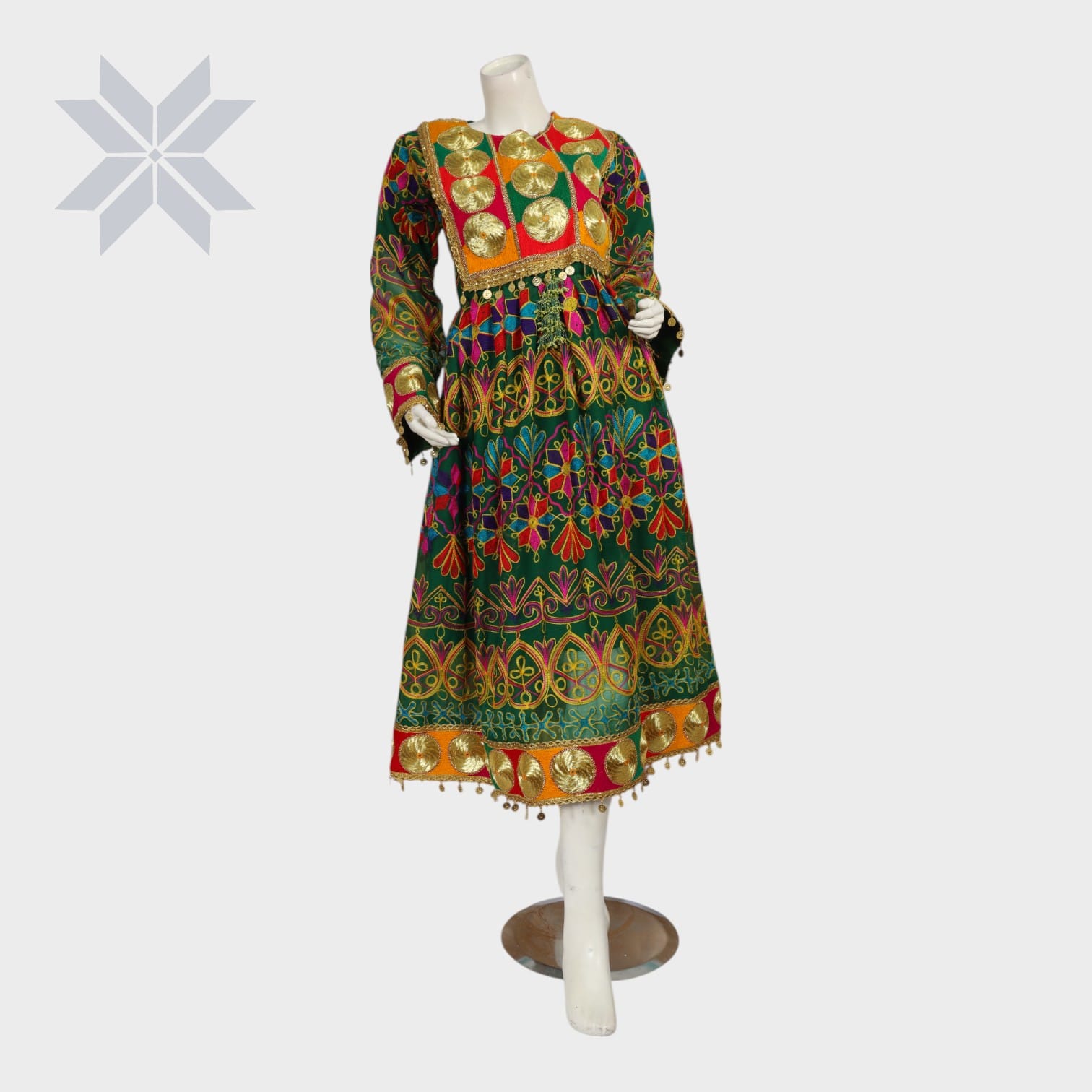  Golden Majesty Gandi Afghani Dress