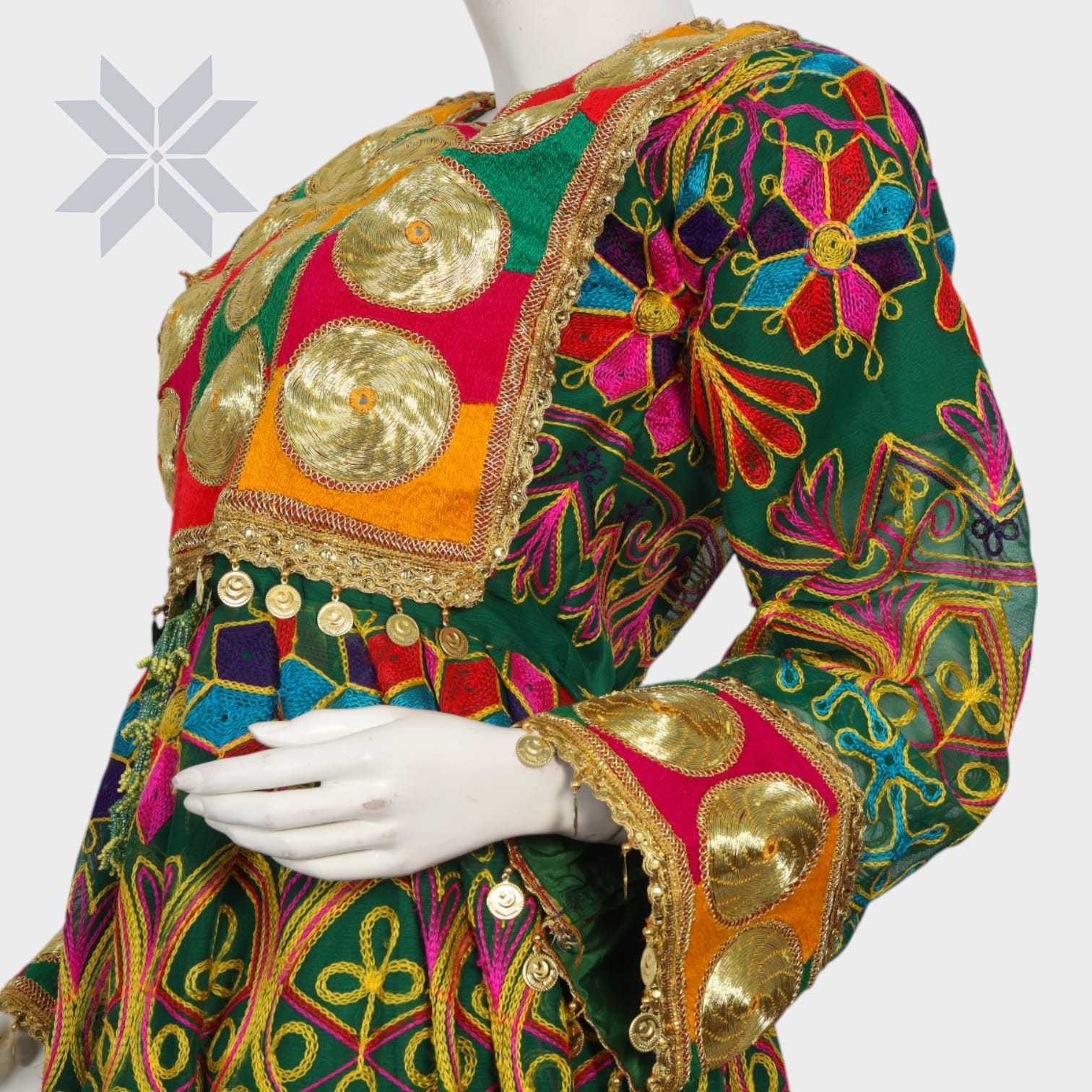 Golden Majesty Gandi Afghani Dress