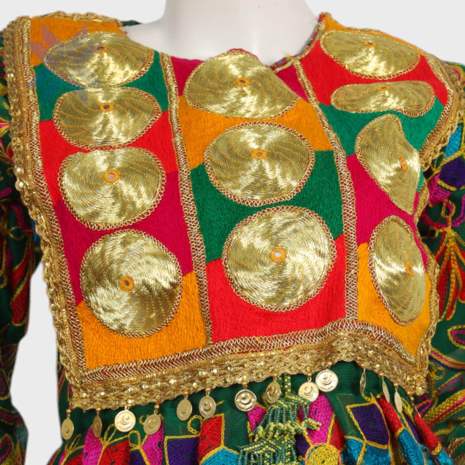  Golden Majesty Gandi Afghani Dress