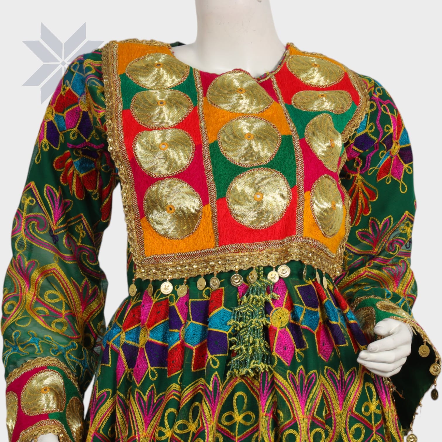  Golden Majesty Gandi Afghani Dress