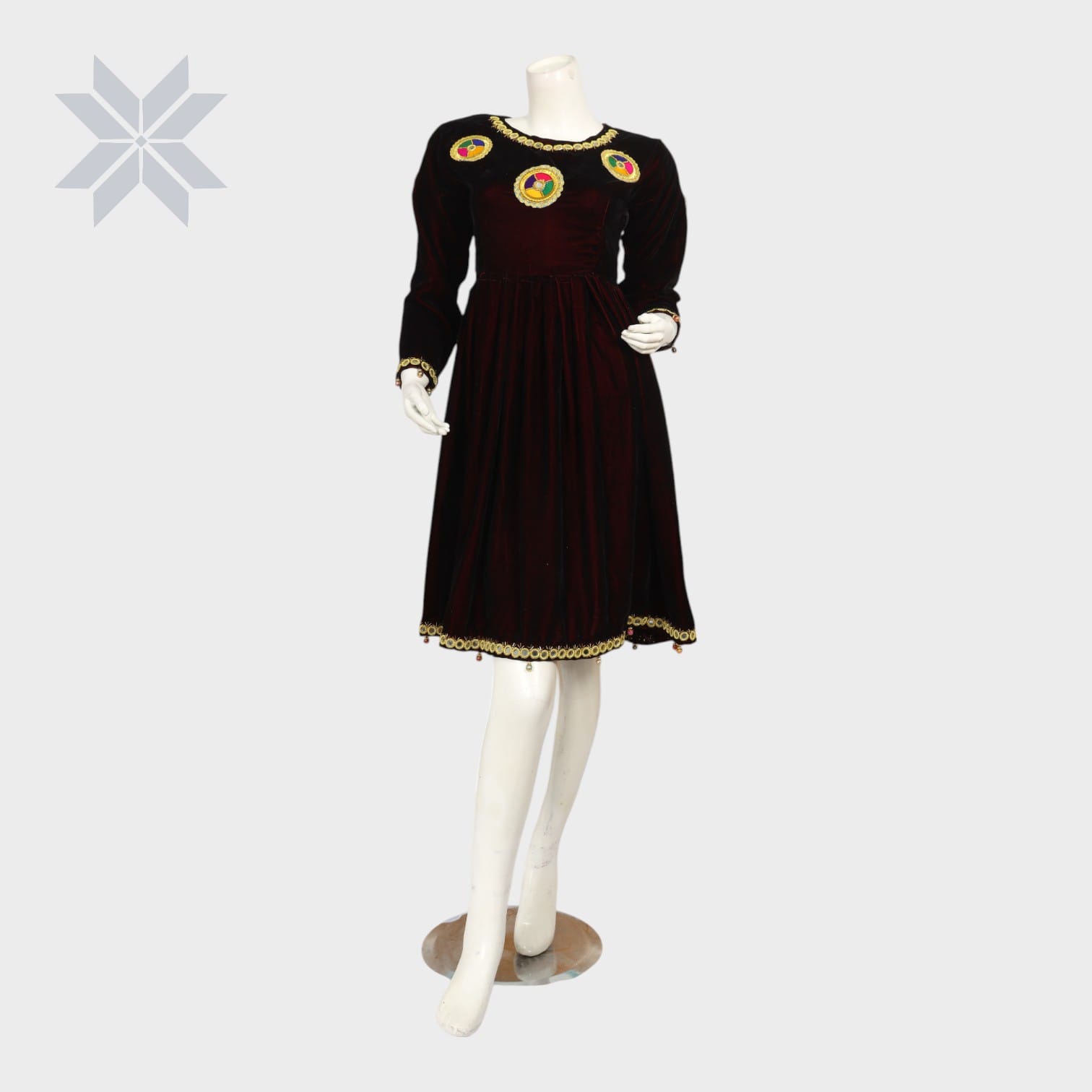 Velvet Charm Short Afghani Dress