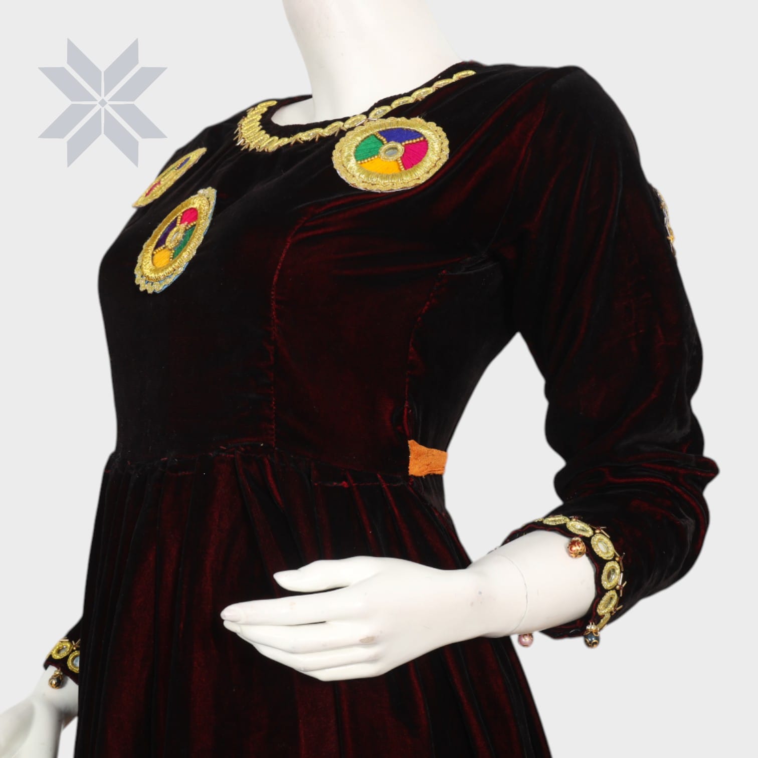 Velvet Charm Short Afghani Dress