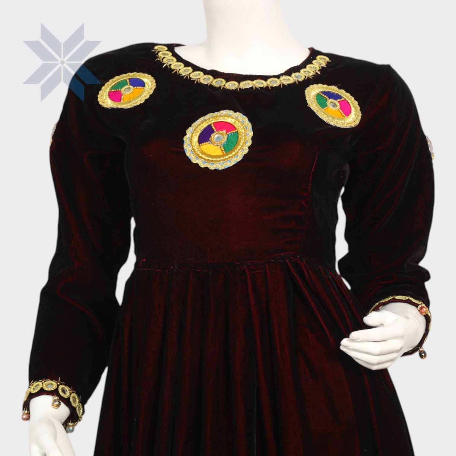 Velvet Charm Short Afghani Dress