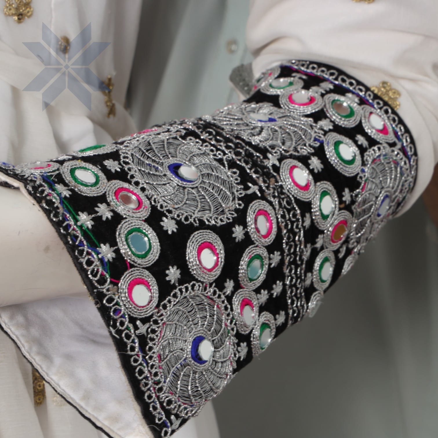 Zeba White Embroidered Mirror Dress