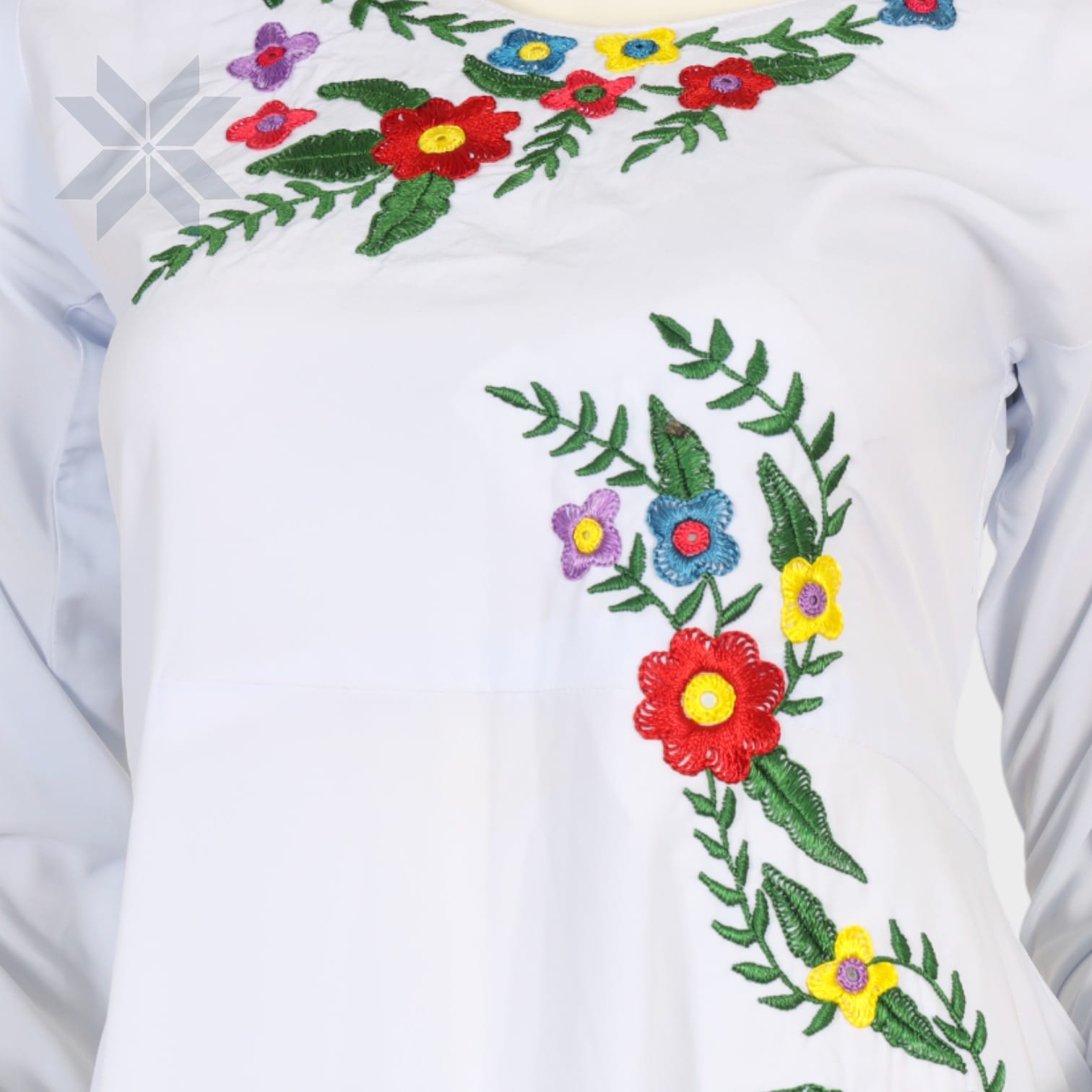 Bahaar White Floral Embroidered Dress