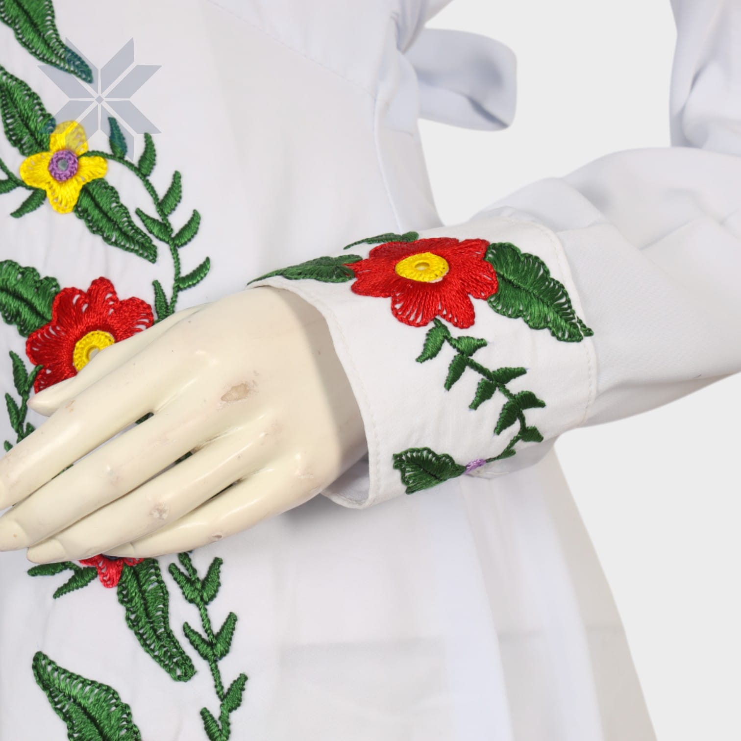 Bahaar White Floral Embroidered Dress
