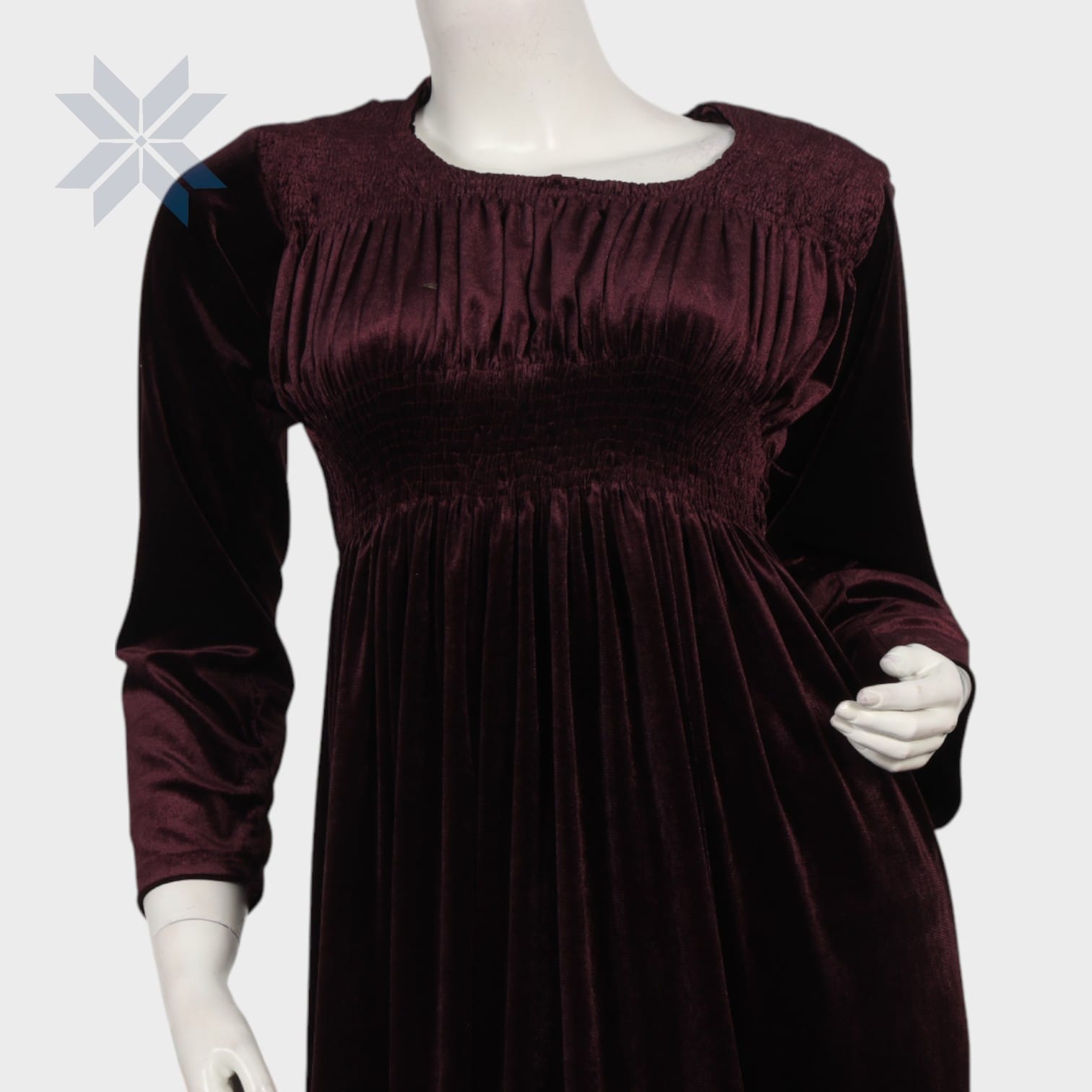 Velvet Ruffle Hem Classic Dress
