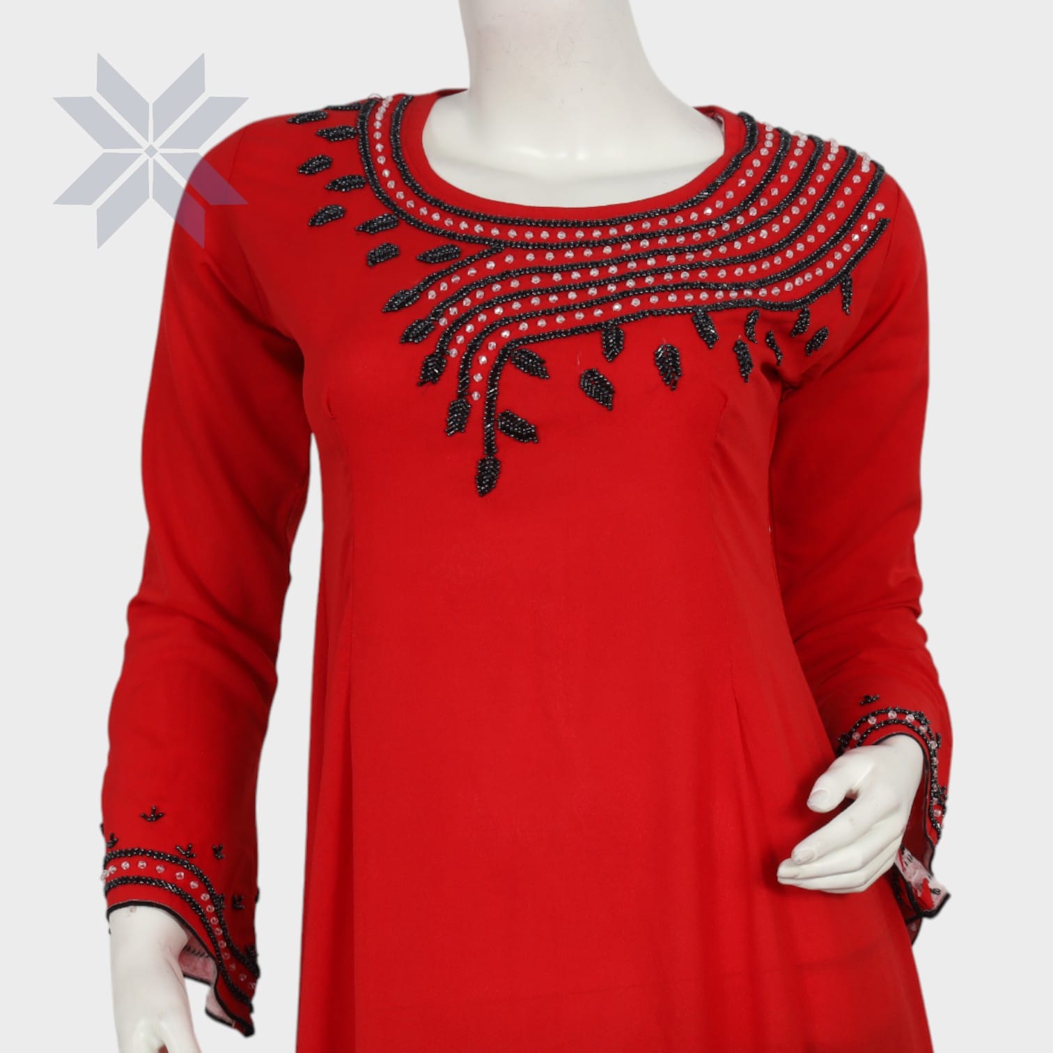 Crimson Charm Embroidered Kurti Set