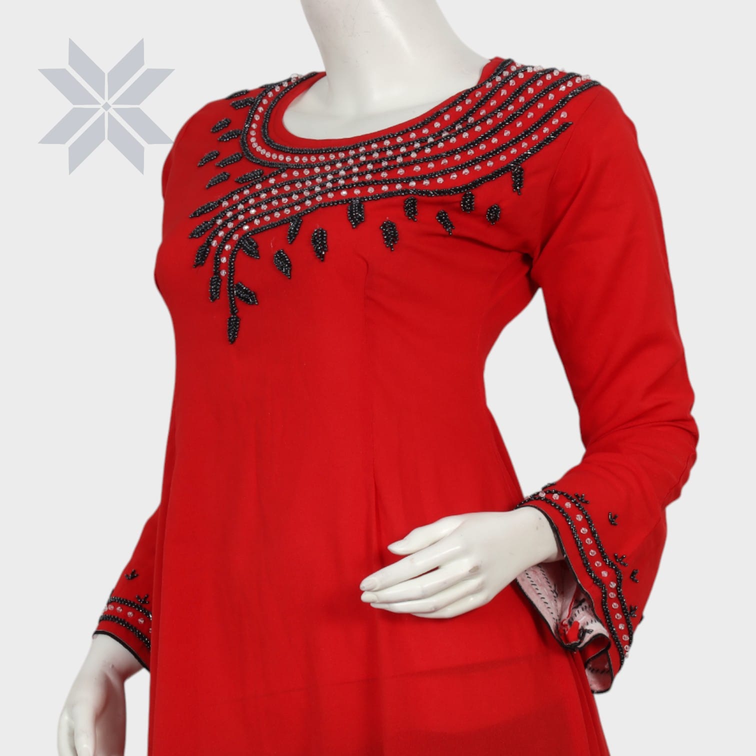 Crimson Charm Embroidered Kurti Set
