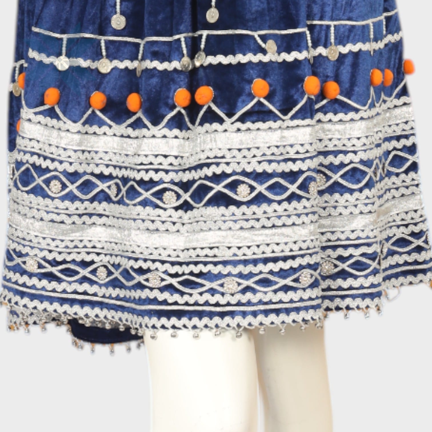 Zarina Blue Velvet Tribal Dress