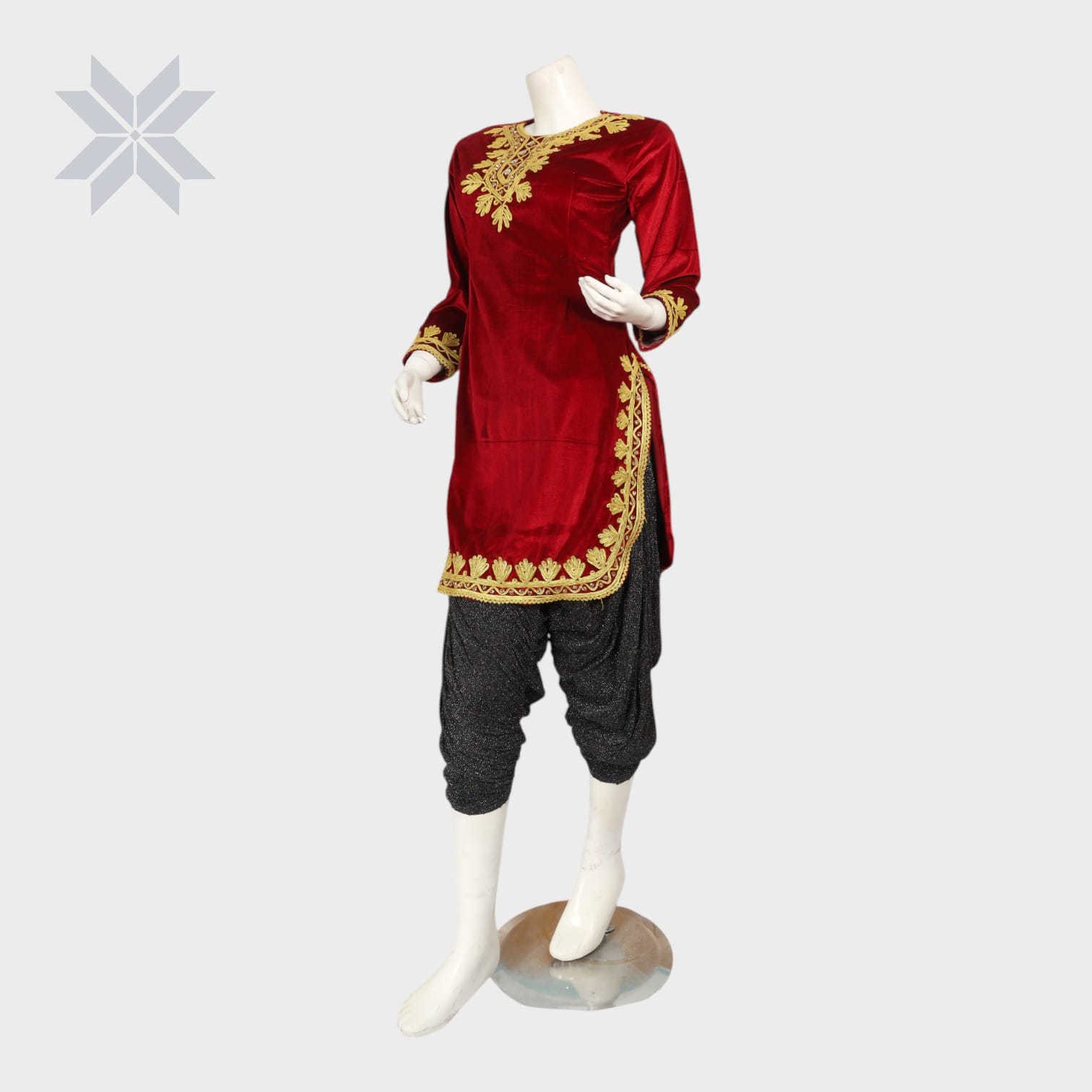 Velvet Elegance Embroidered Kameez Set