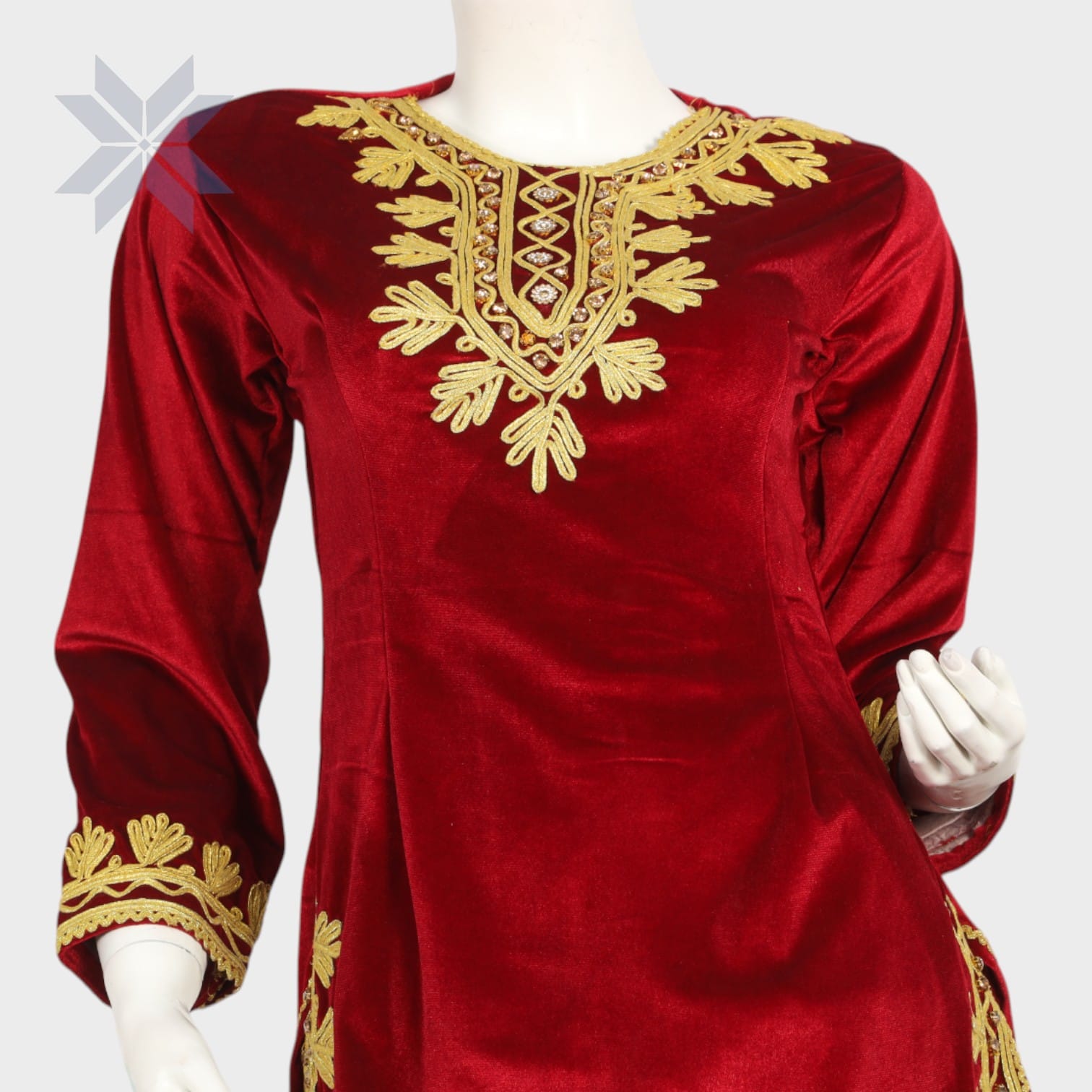 Velvet Elegance Embroidered Kameez Set