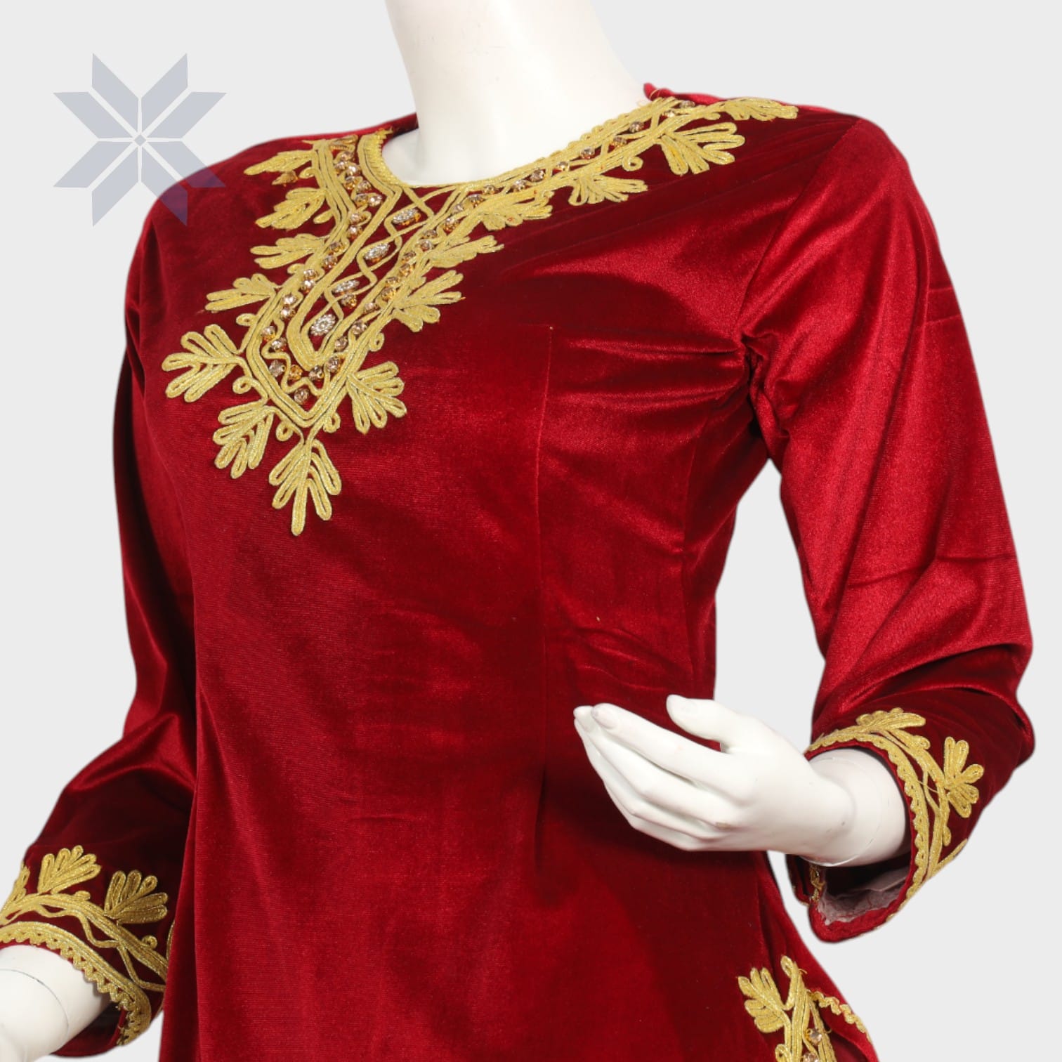 Velvet Elegance Embroidered Kameez Set