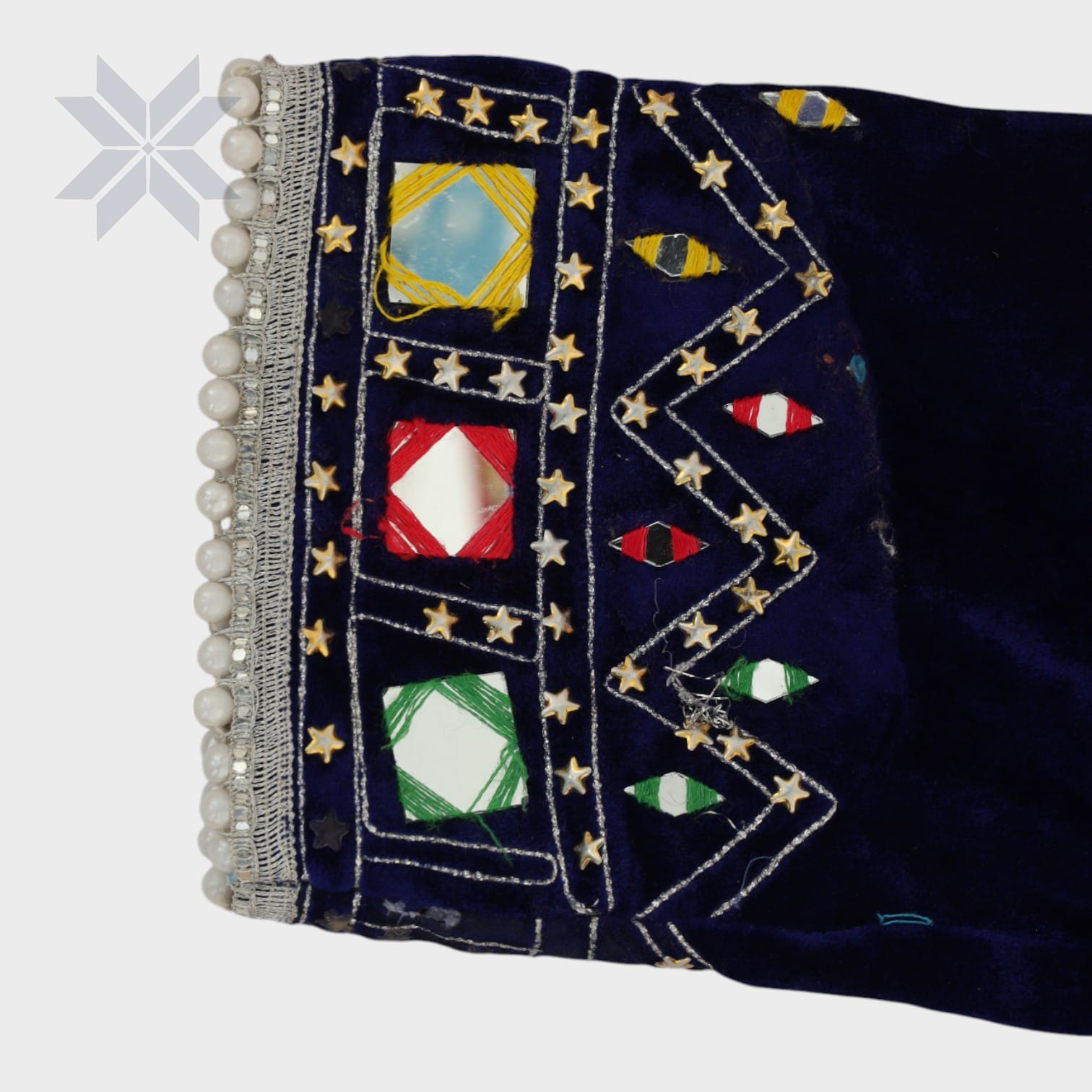 Royal Sapphire Afghan Dress with Mirror Work