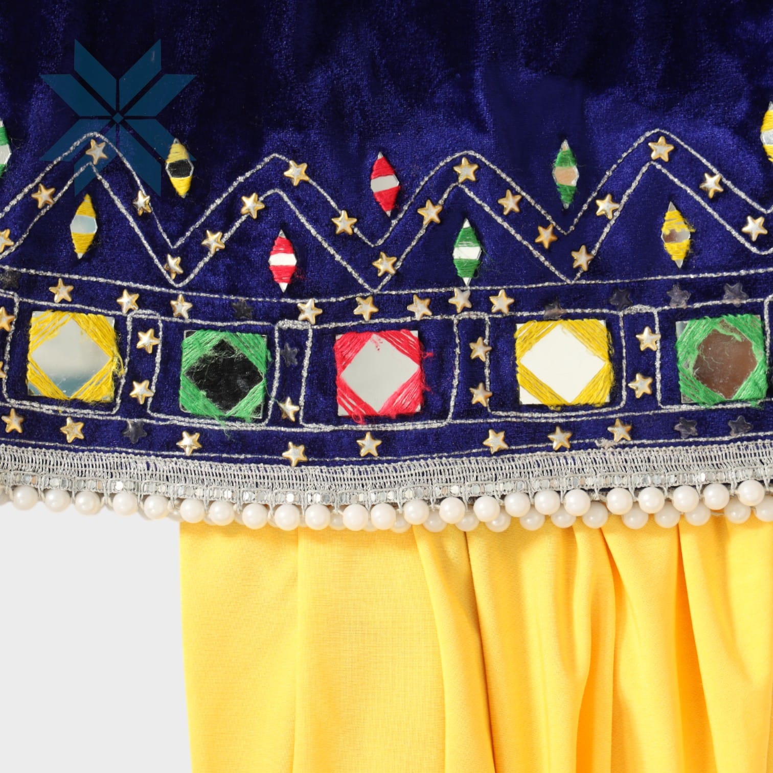 Royal Sapphire Afghan Dress with Mirror Work