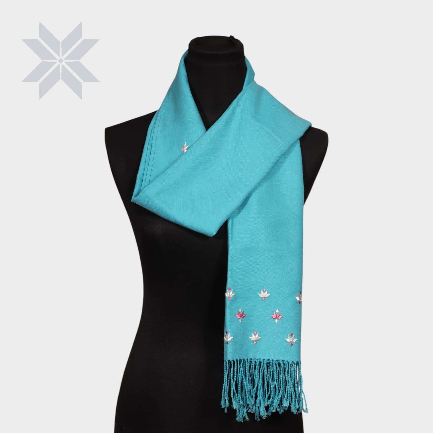 Turquoise Breeze Embroidered Scarf