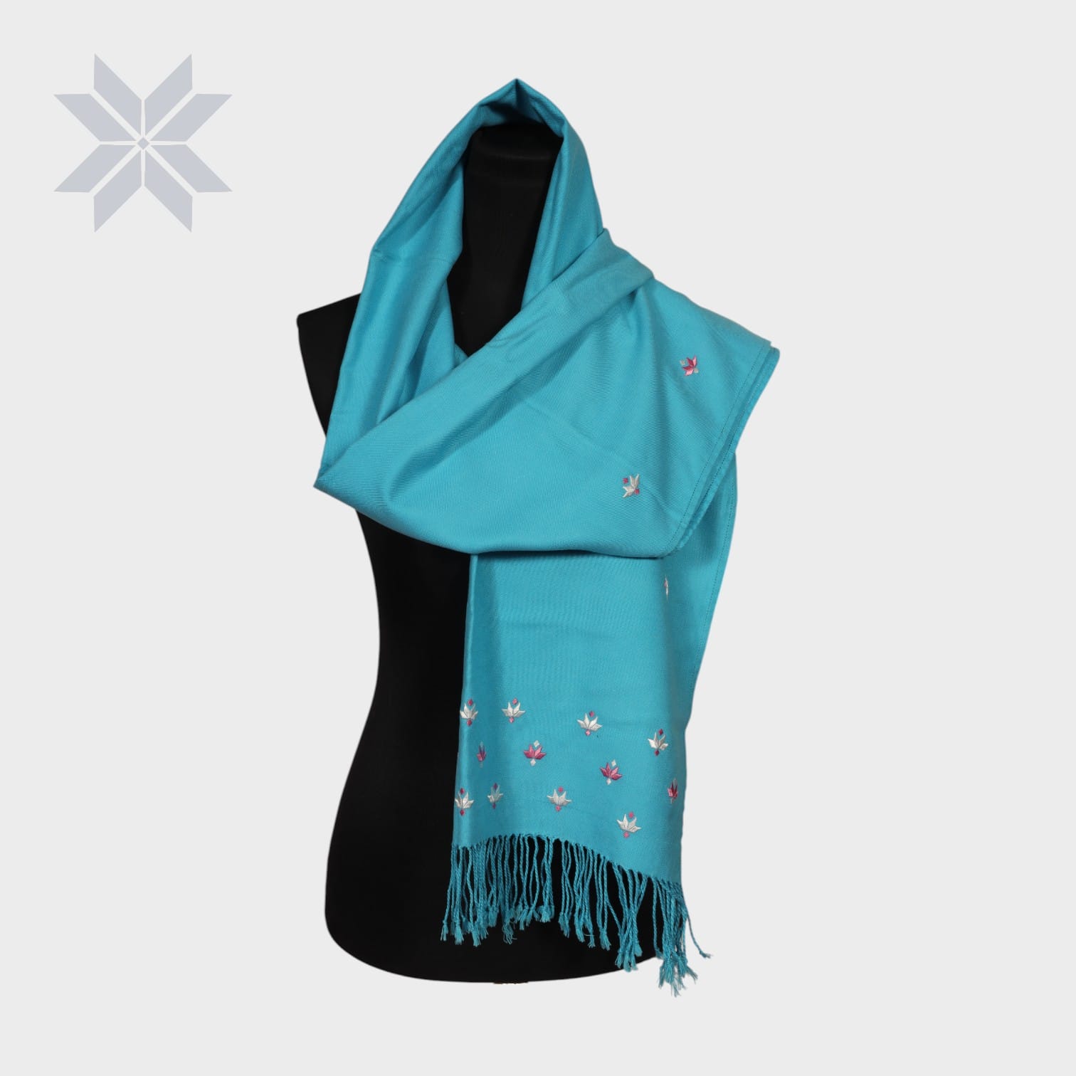 Turquoise Breeze Embroidered Scarf