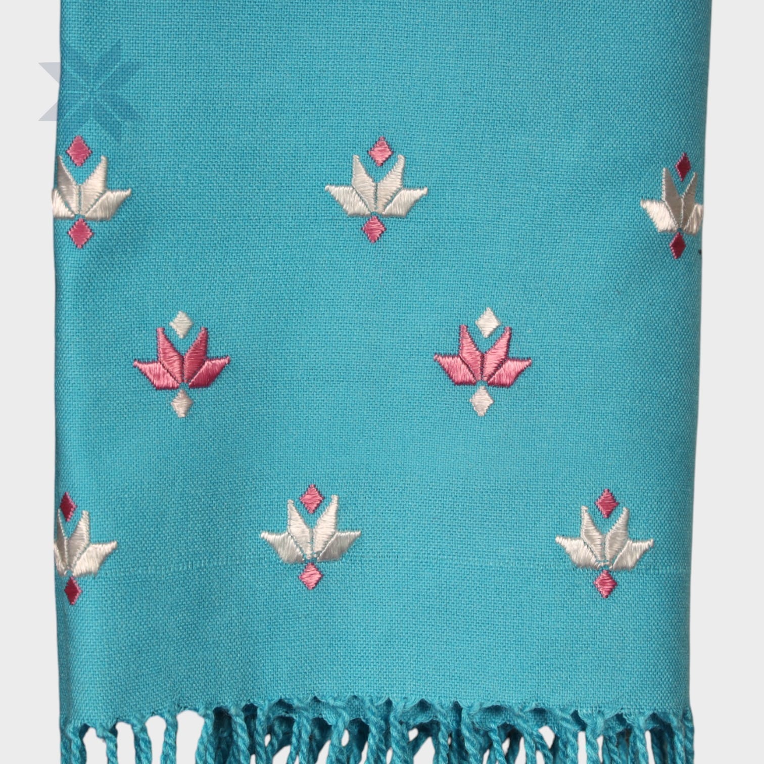 Turquoise Breeze Embroidered Scarf