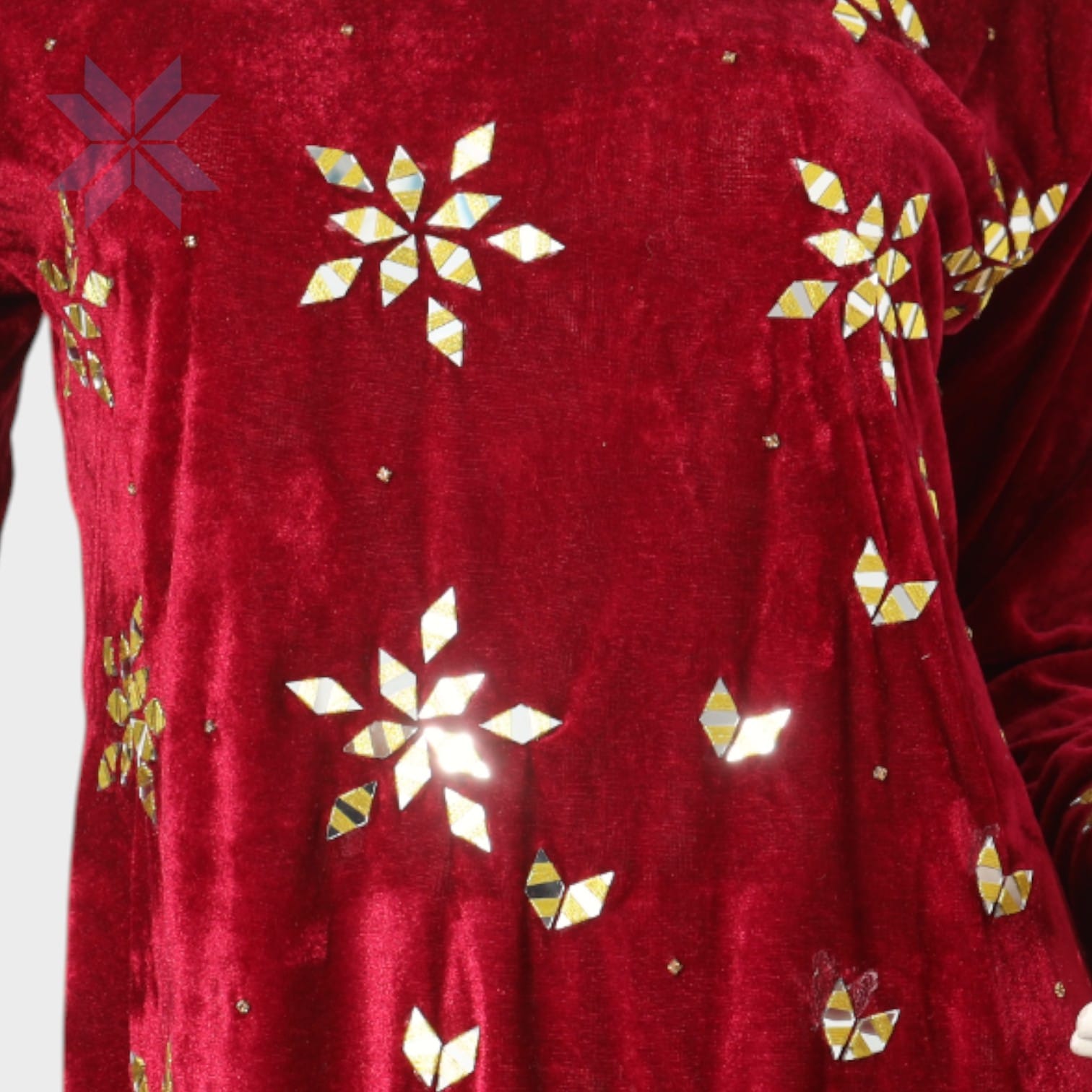Gulrang Velvet Bloom Dress