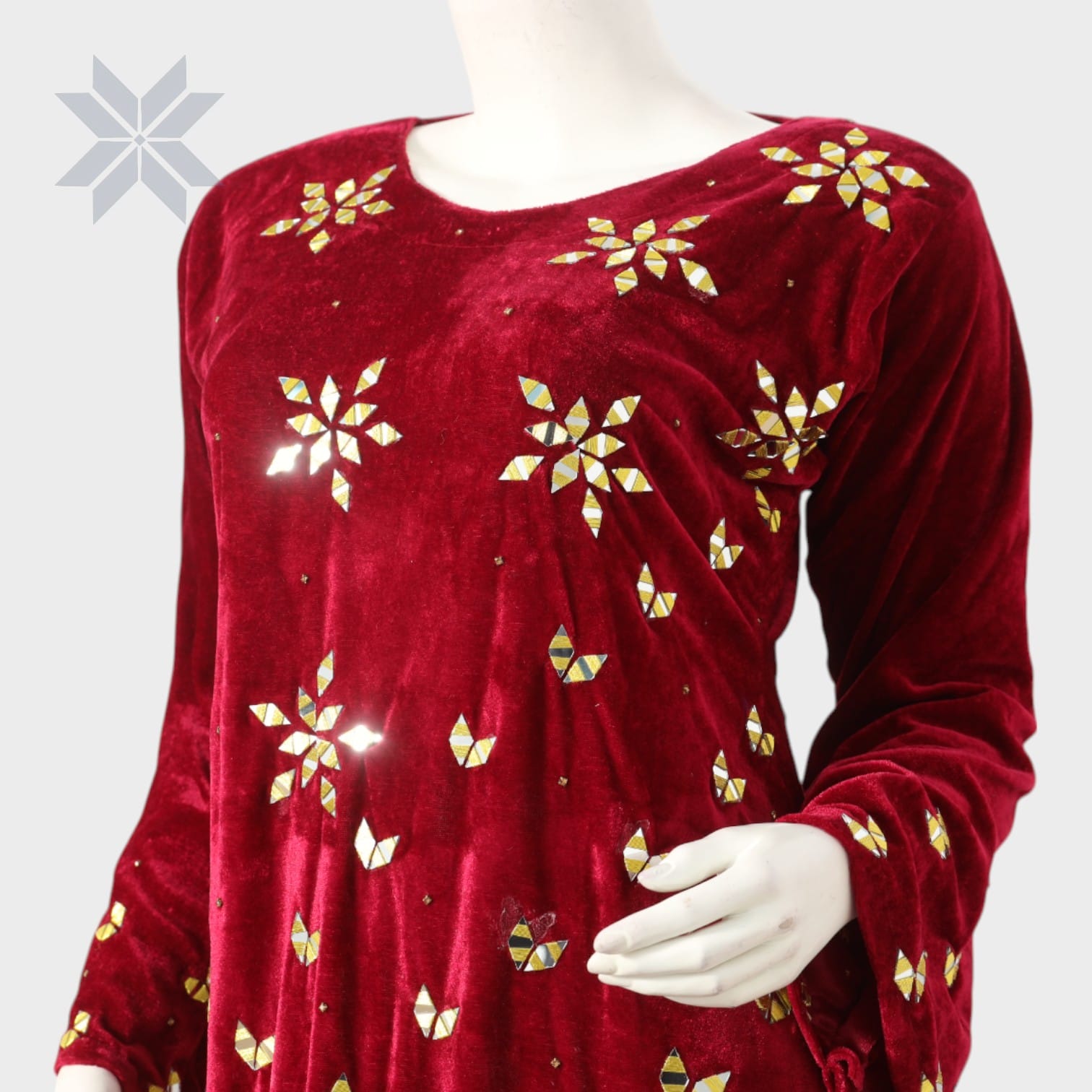 Gulrang Velvet Bloom Dress