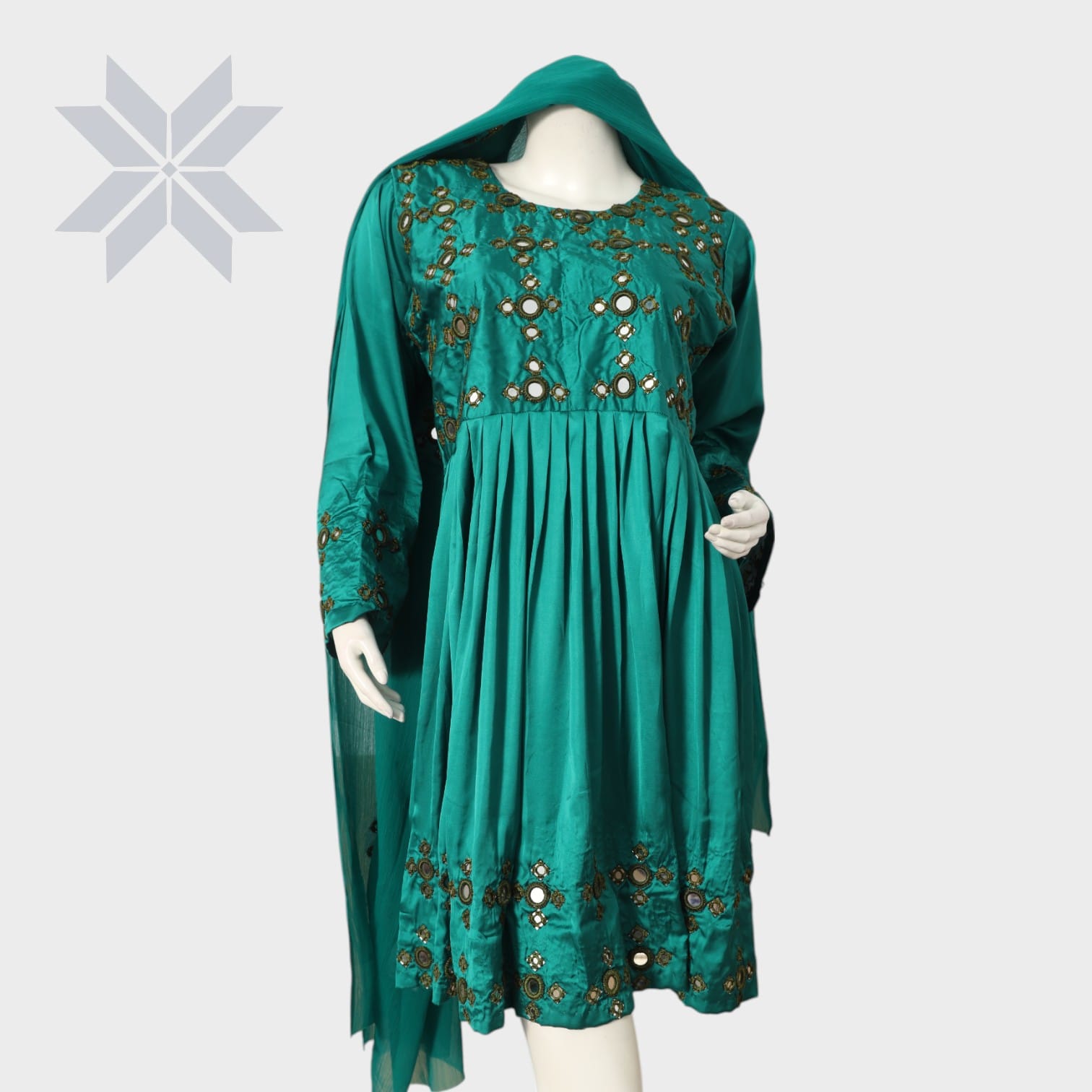 Sabz Sitara Mirror Dress Set