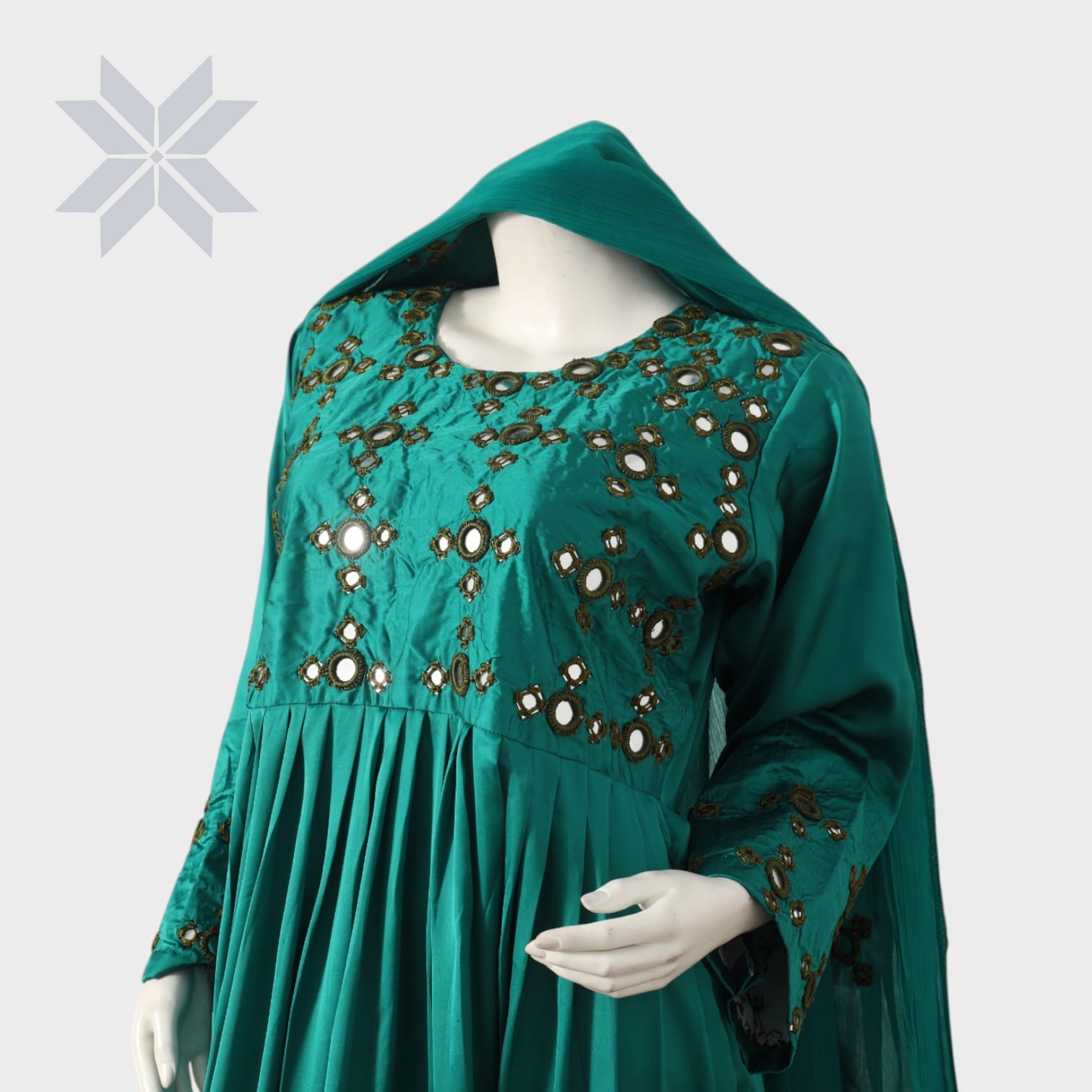 Sabz Sitara Mirror Dress Set