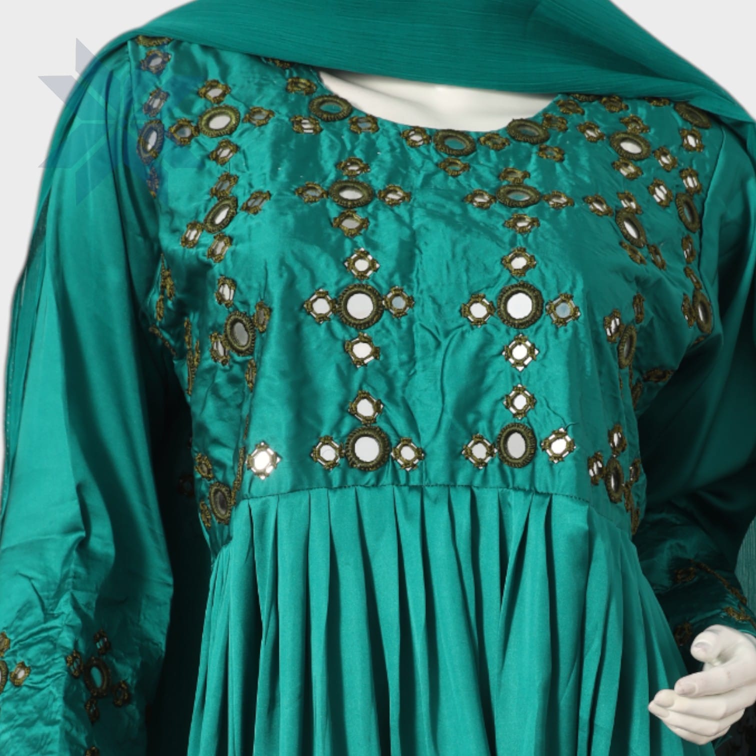 Sabz Sitara Mirror Dress Set