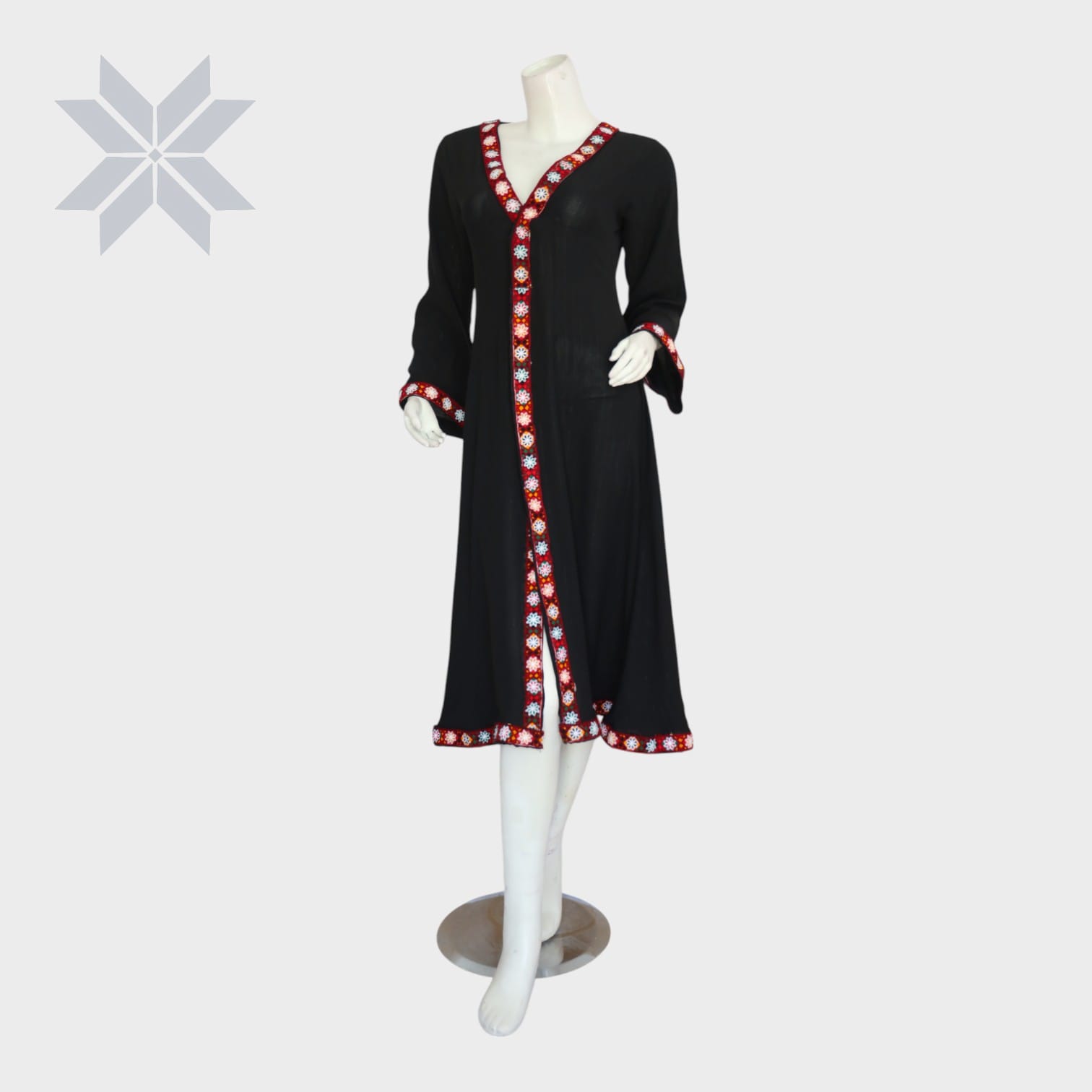 Guldozi Trim Black Open Dress