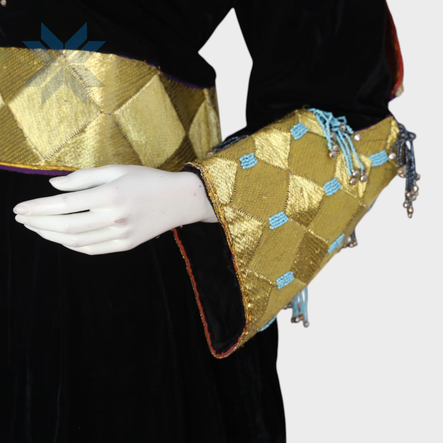 Siyah Zar Gold-Tassel Dress