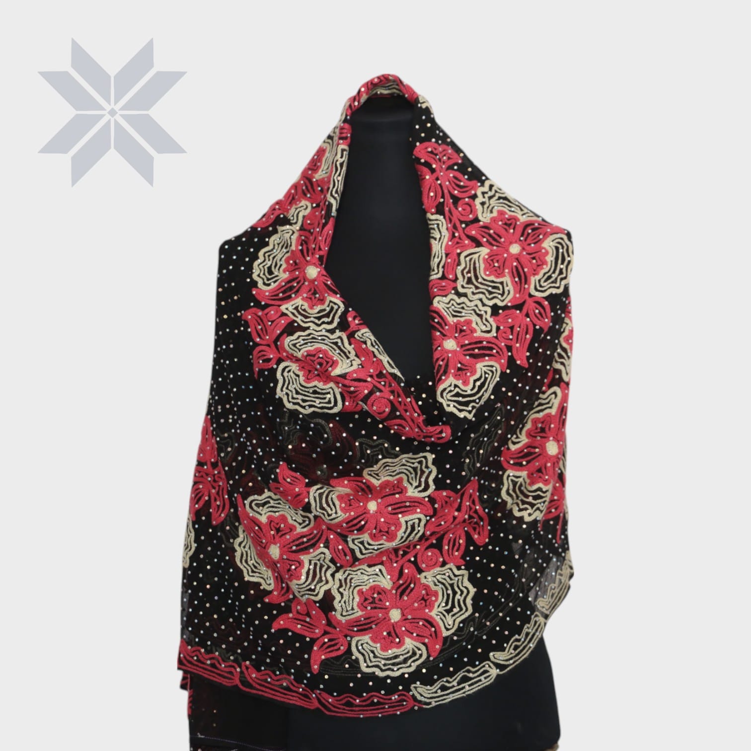 Gulnaar Embroidered Floral Scarf