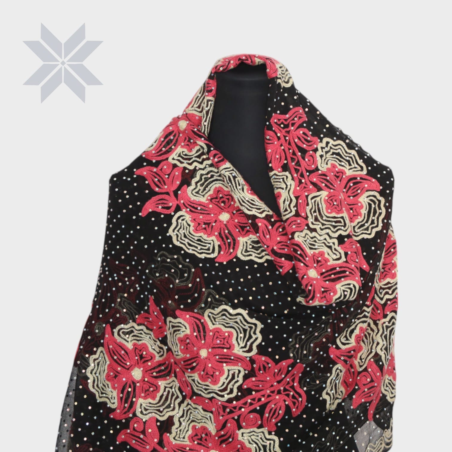 Gulnaar Embroidered Floral Scarf