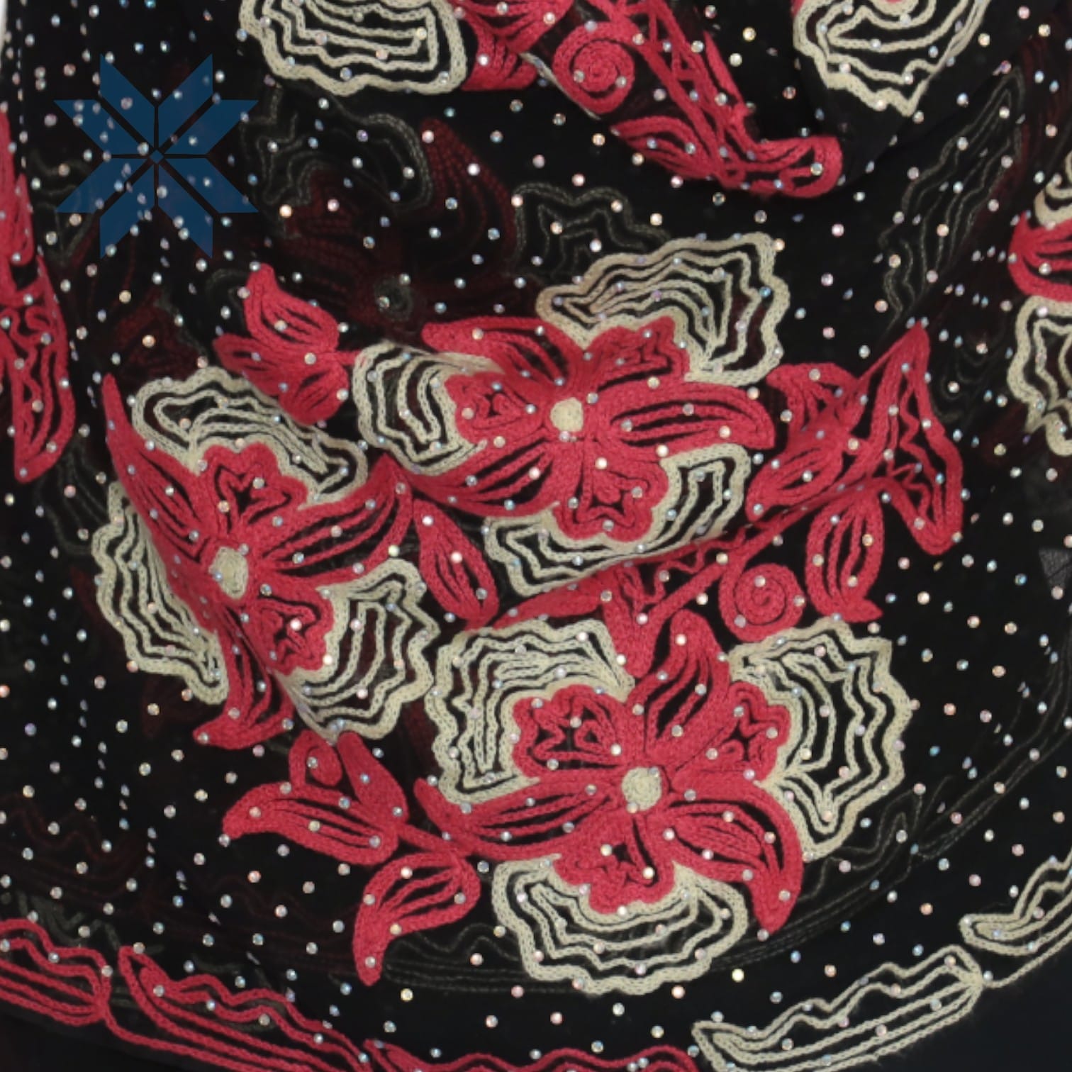 Gulnaar Embroidered Floral Scarf