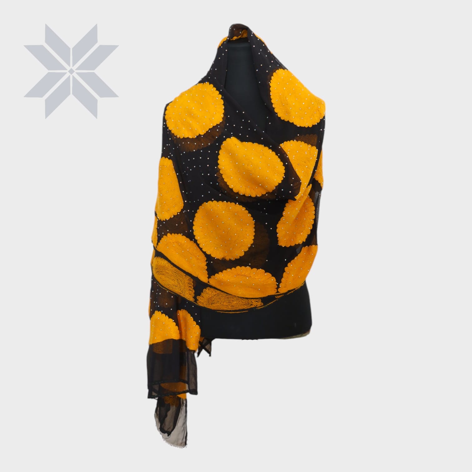 Zard Bahar Mirror Dot Scarf