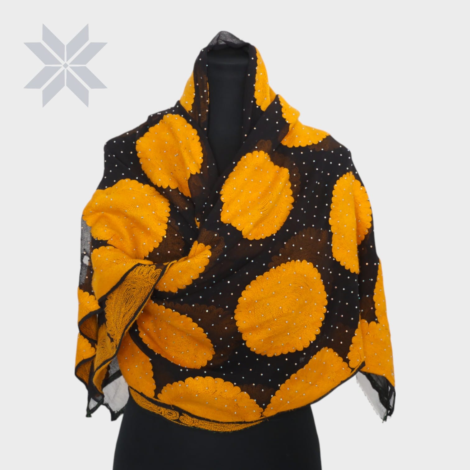 Zard Bahar Mirror Dot Scarf