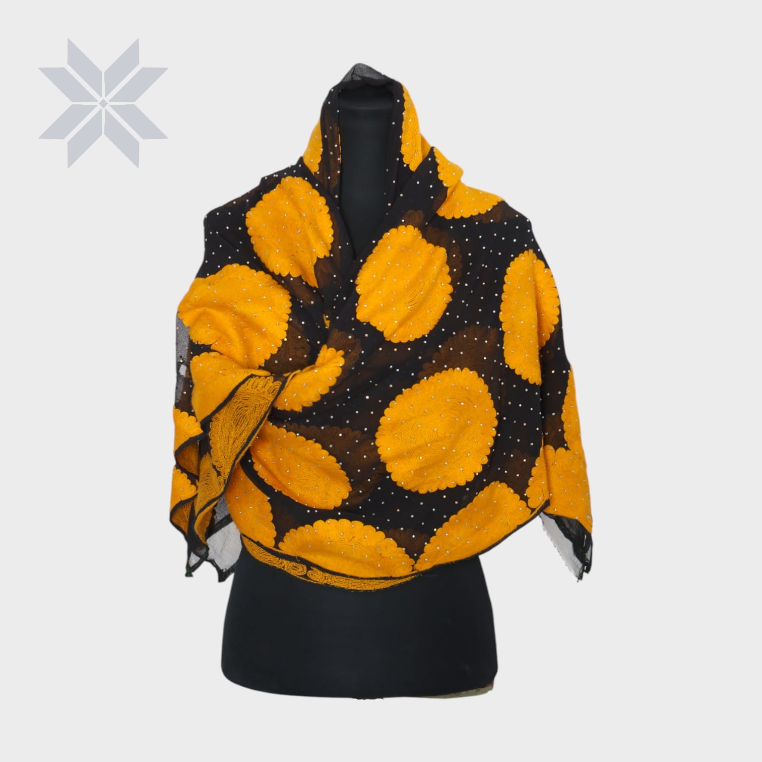 Zard Bahar Mirror Dot Scarf