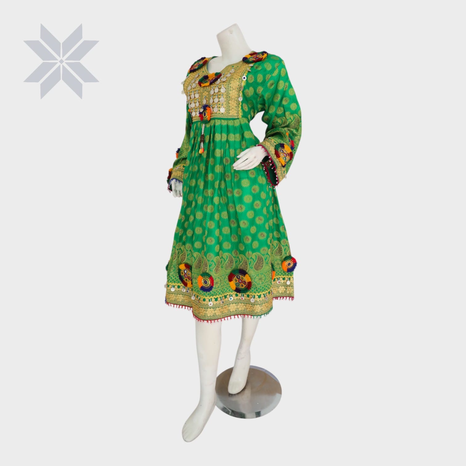  Sabz Gul Embroidered Afghani Dress