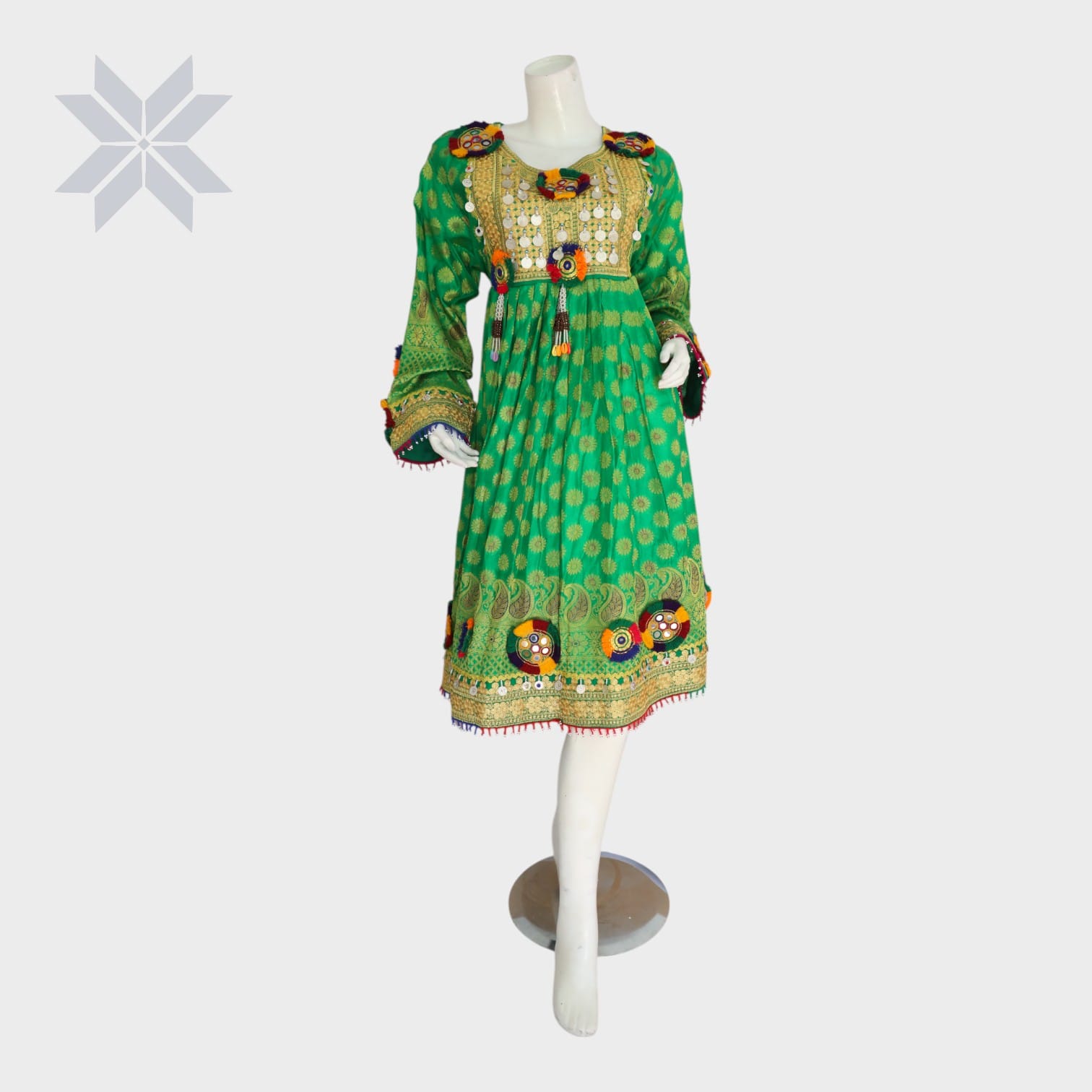  Sabz Gul Embroidered Afghani Dress
