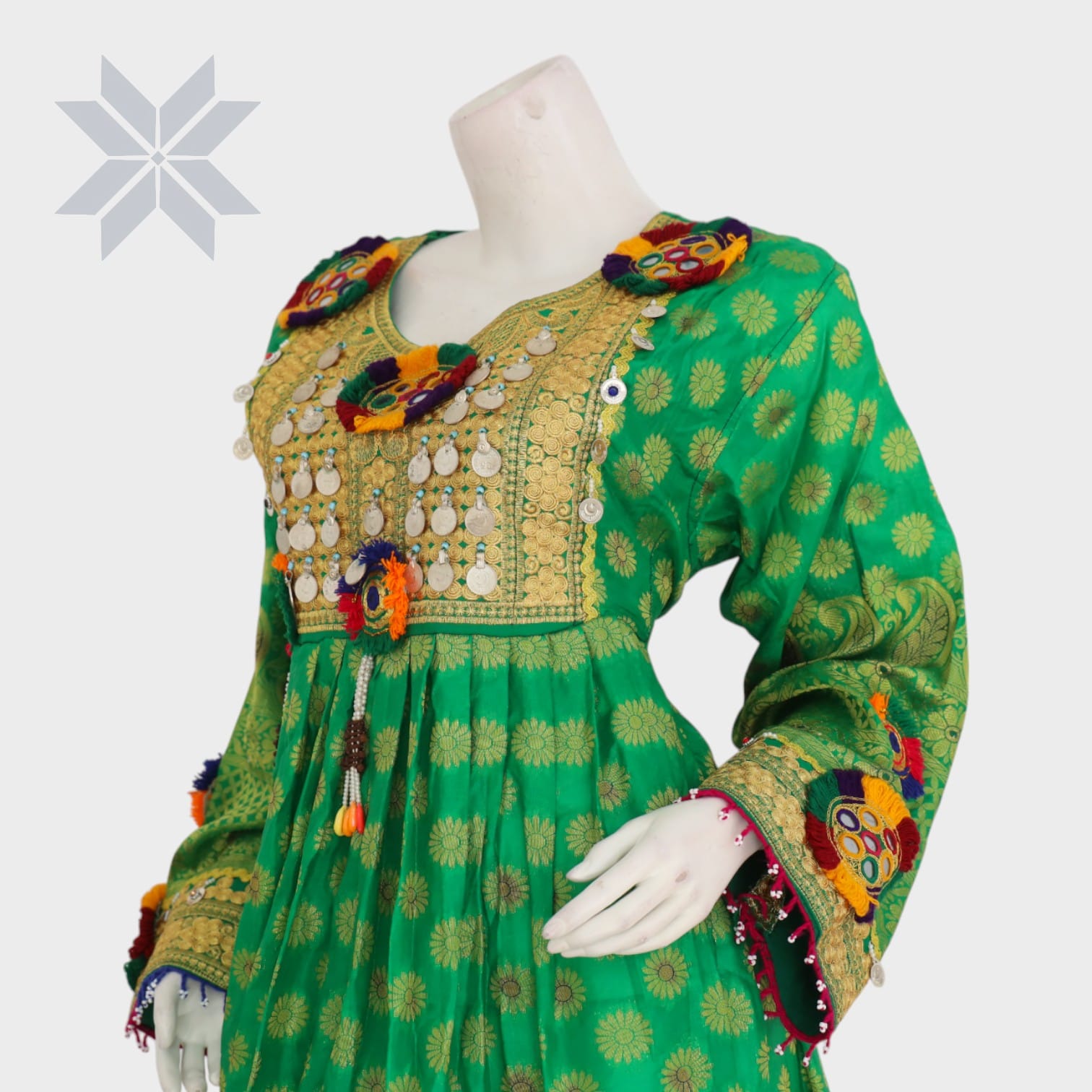  Sabz Gul Embroidered Afghani Dress