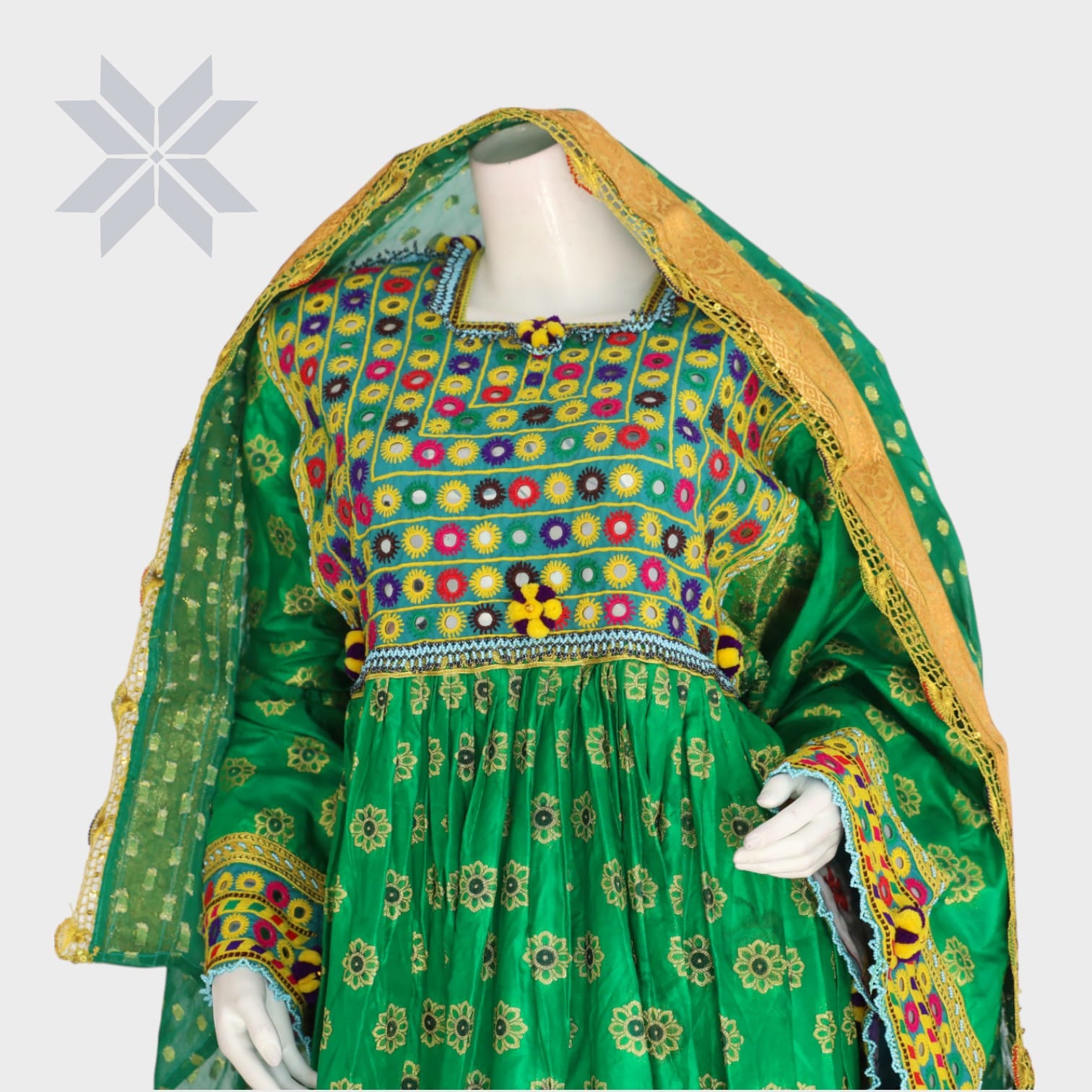 Zamarud Embroidered Green Dress Set