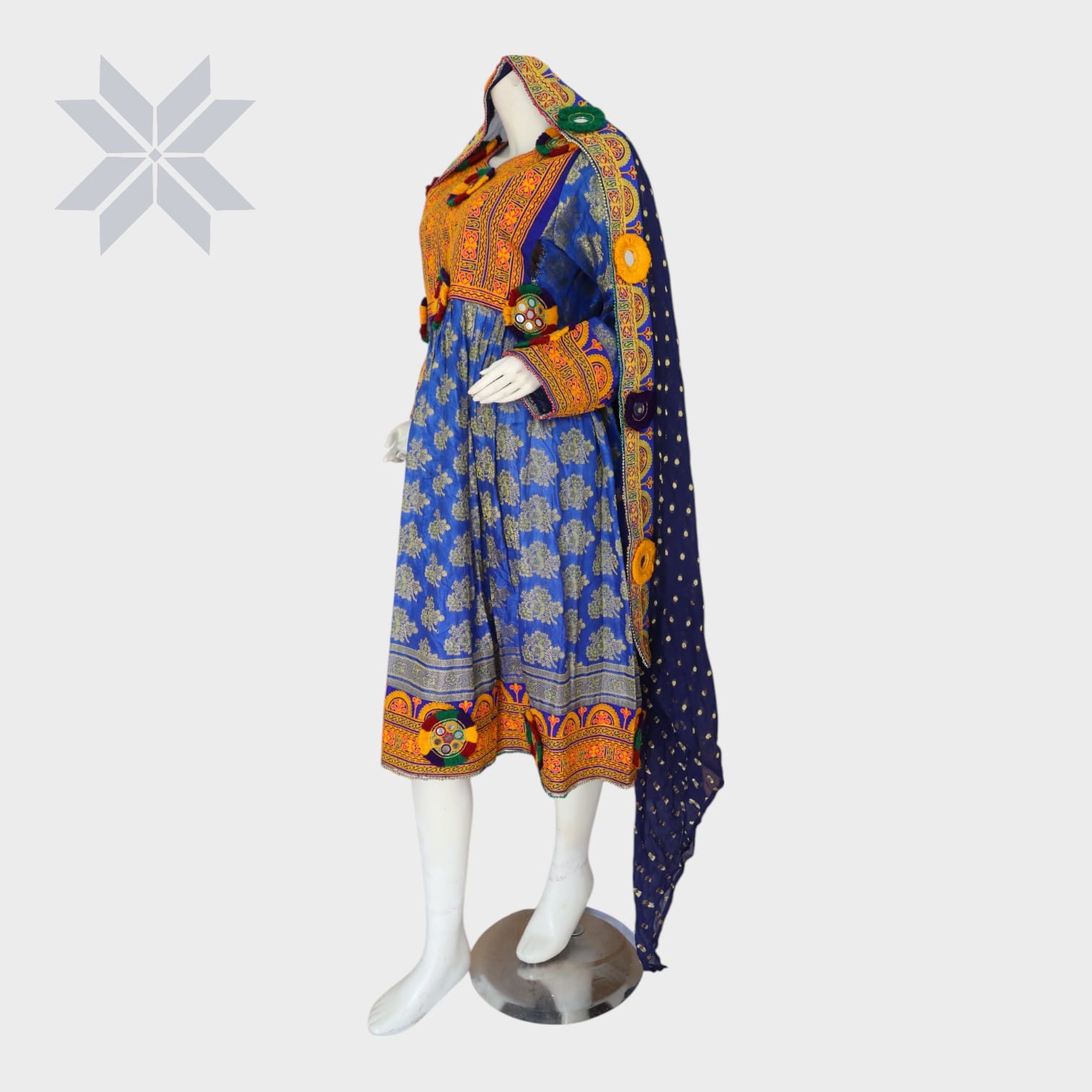 Lapis Heritage Afghani Dress
