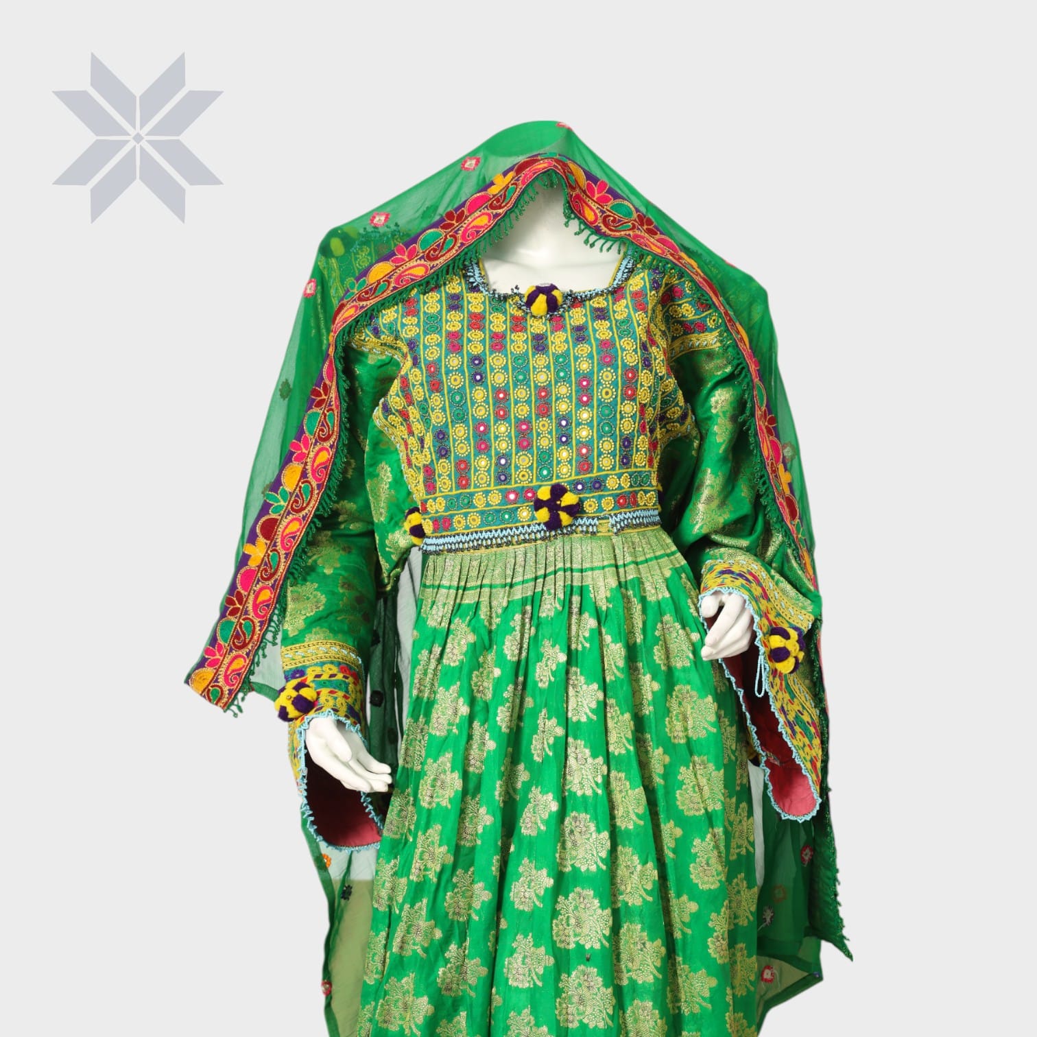 Gulbahar Embroidered Afghani Dress